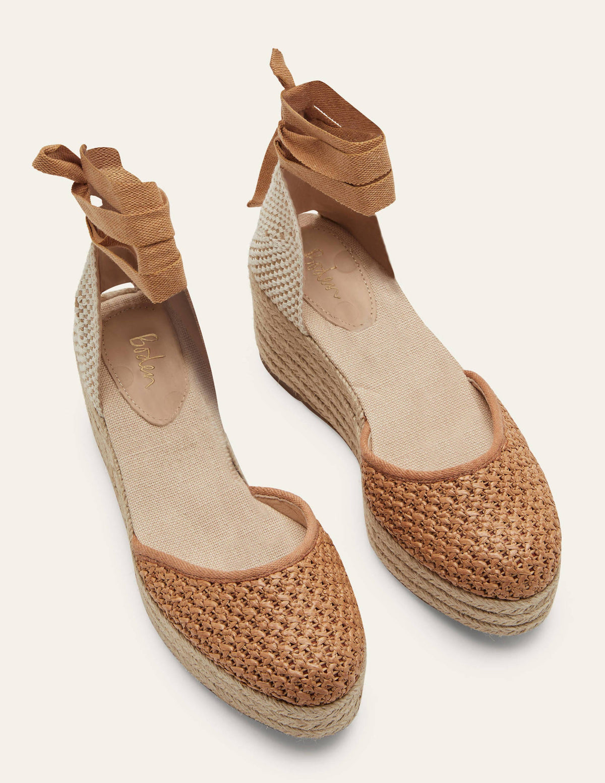 High Espadrille Wedges-Tan Woven-1
