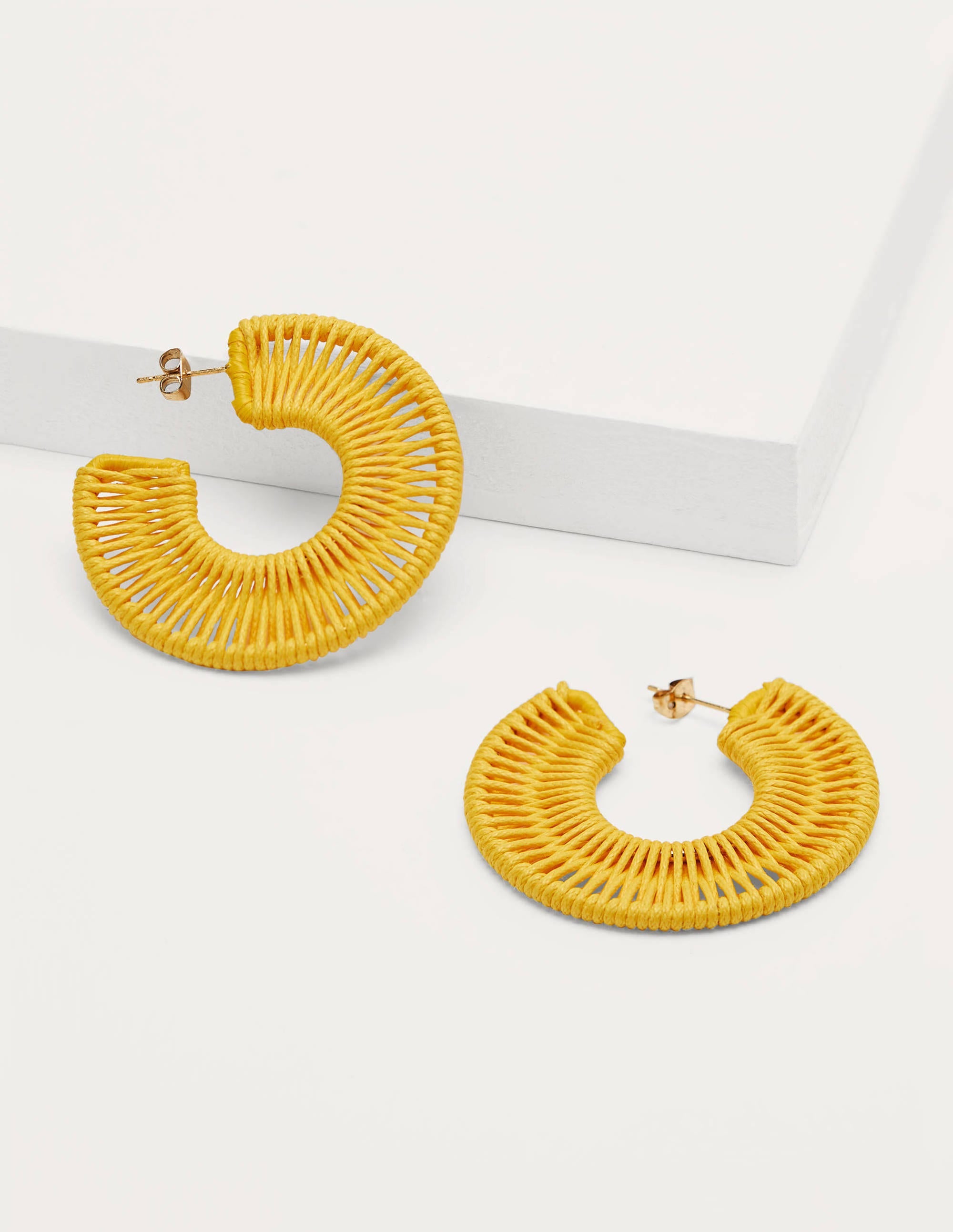 Woven Hoop Earrings-Honeycomb - Image 1