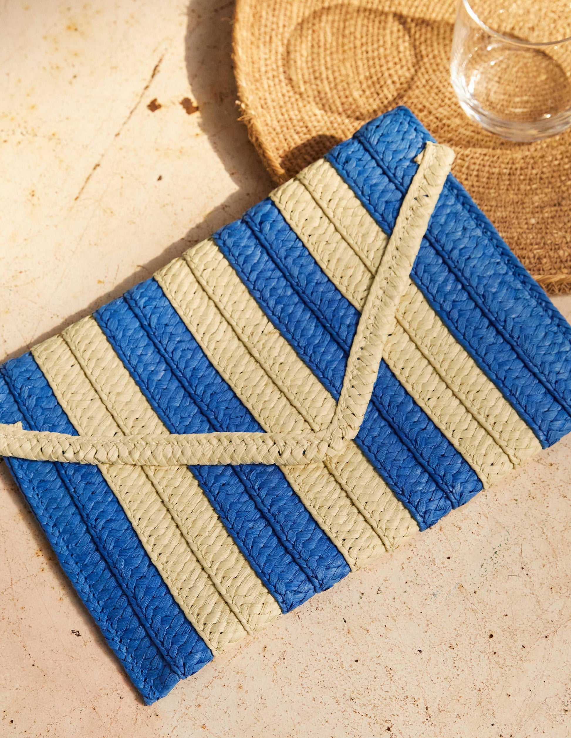 Striped Envelope Clutch-Bluebell Stripe-1