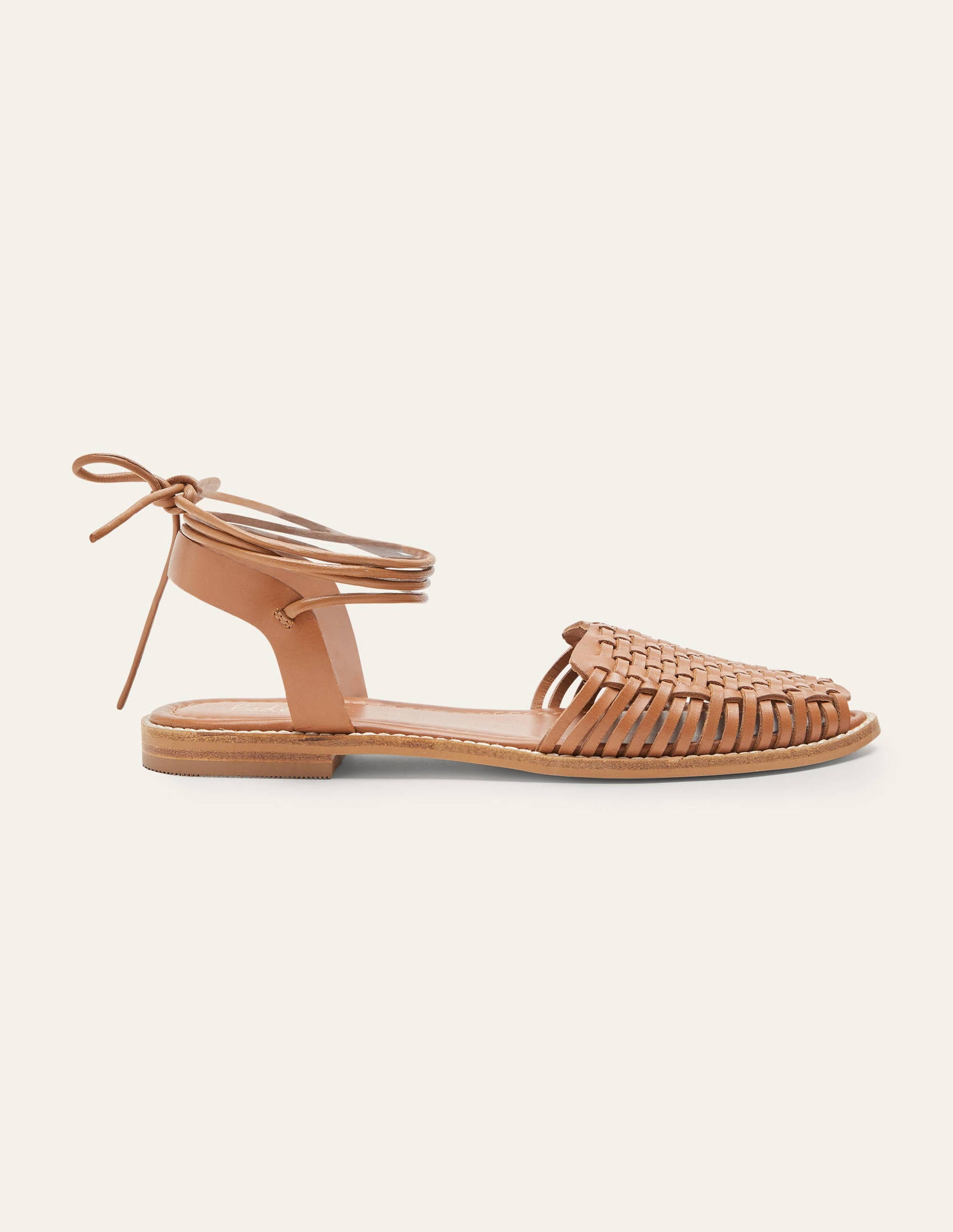 Huarache Leather Sandals-Tan - Image 3