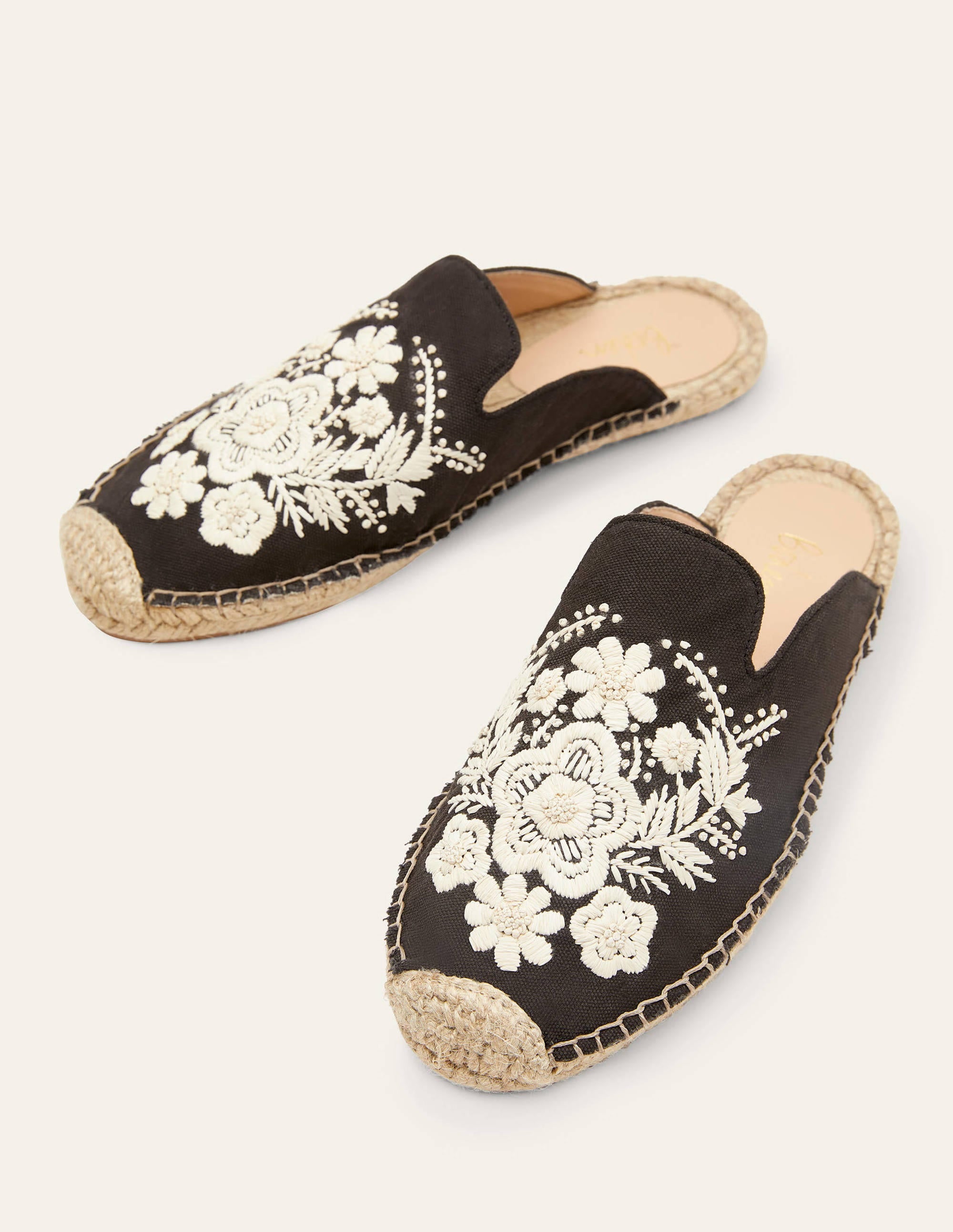 Embroidered Mule Espadrilles-Black Embroidery - Image 2