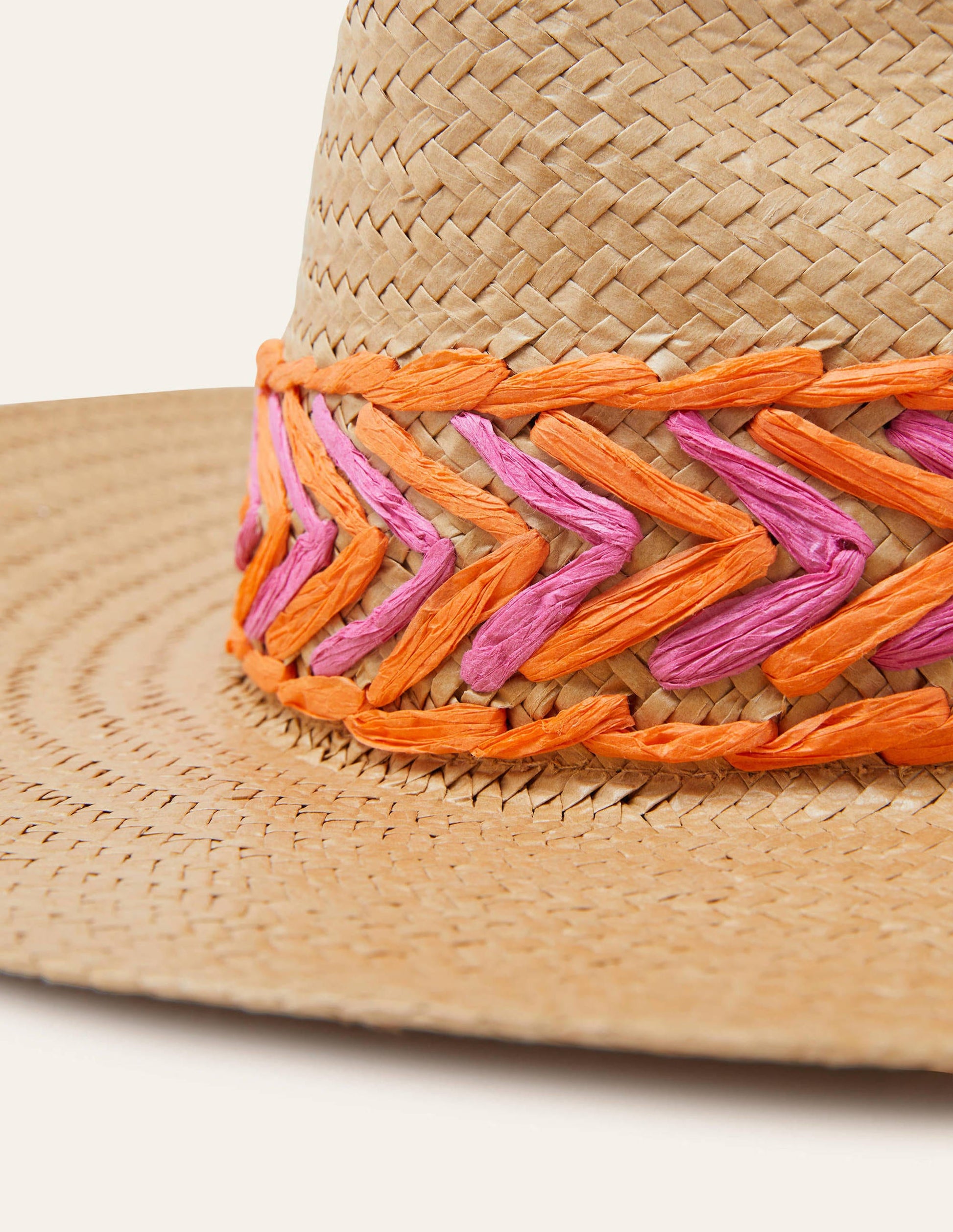 Embroidered Straw Fedora-Natural-3