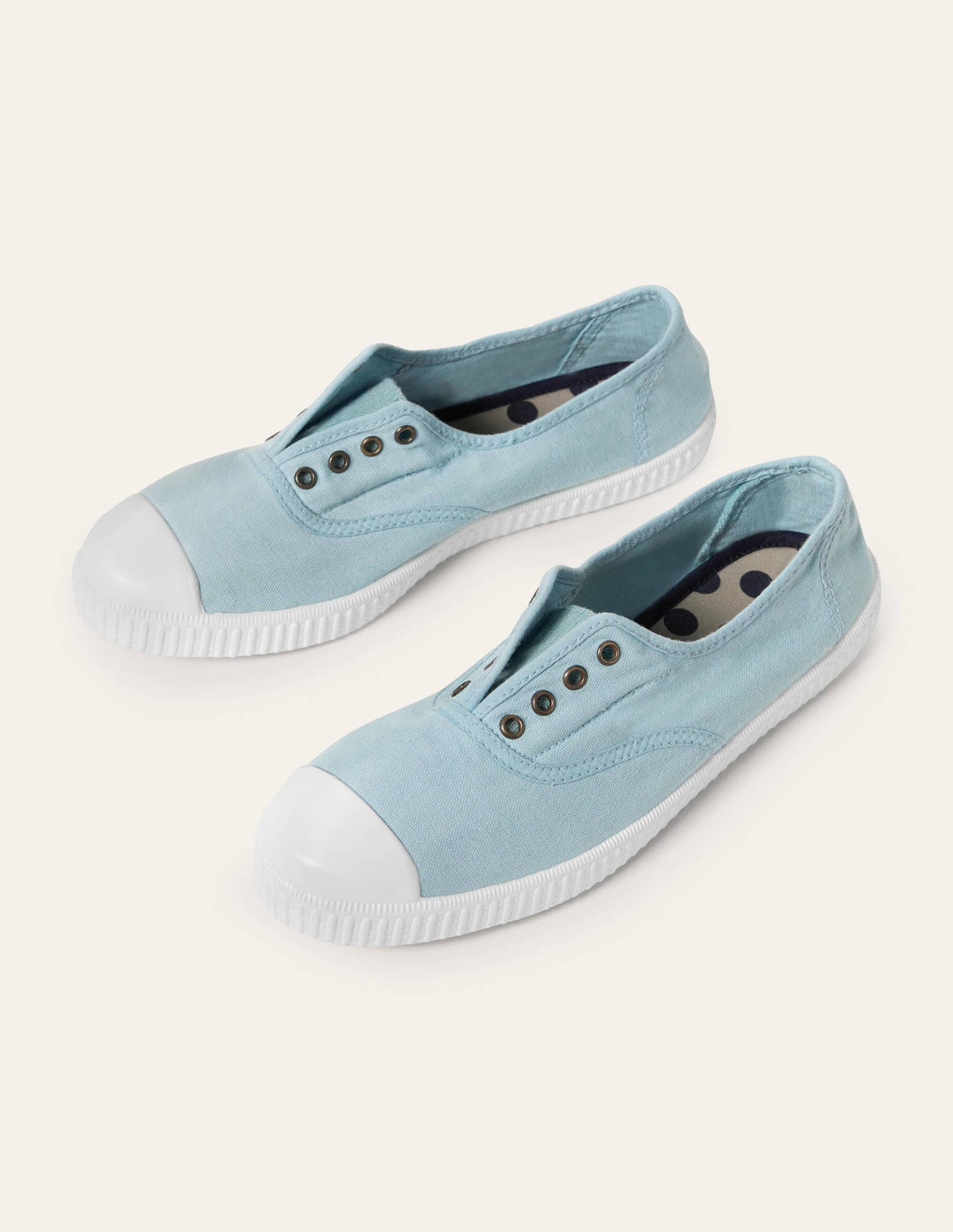 Laceless Canvas Plimsoll-Light Blue-1