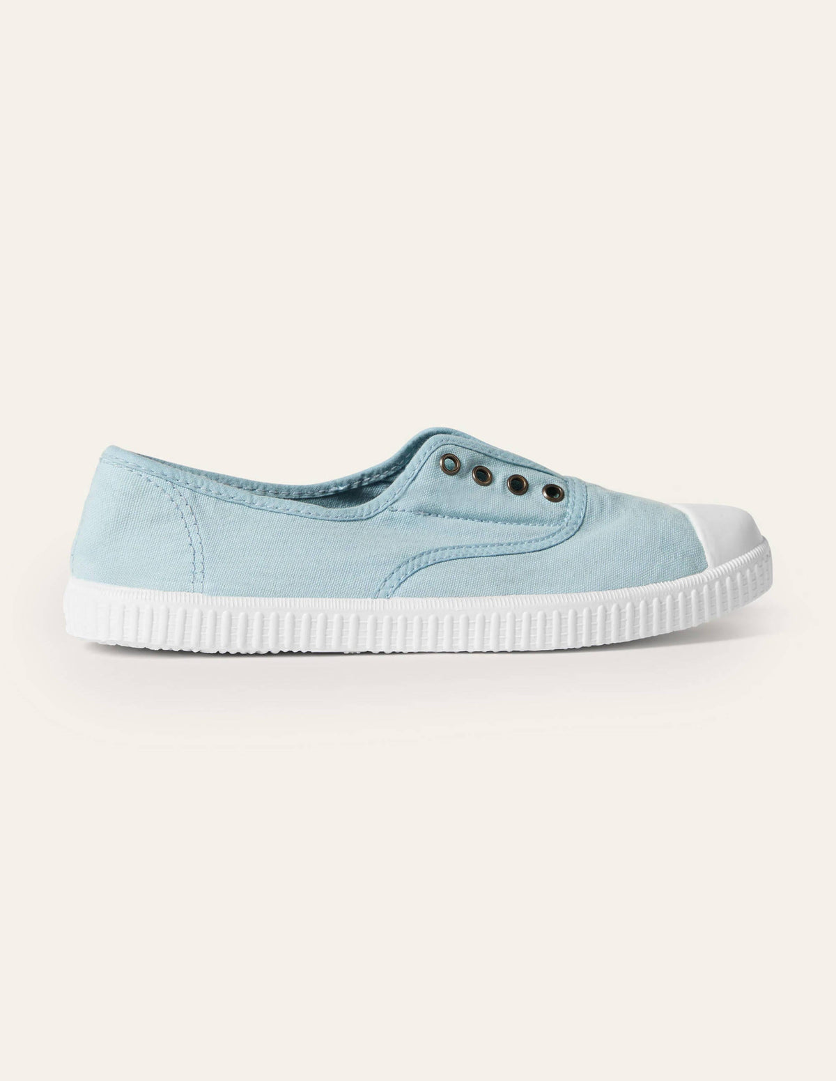 Laceless Canvas Plimsoll-Light Blue-2