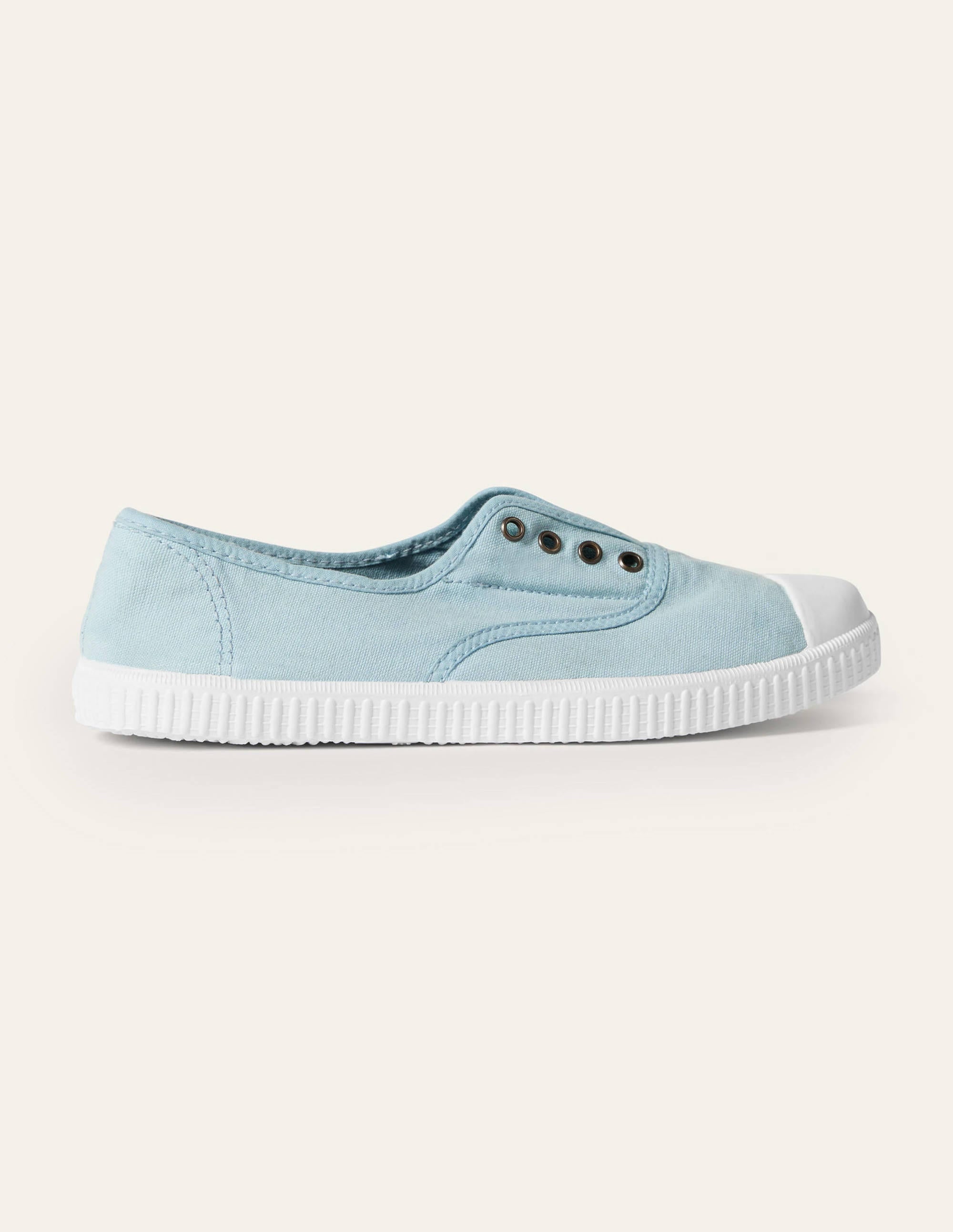 Laceless Canvas Plimsoll-Light Blue - Image 2