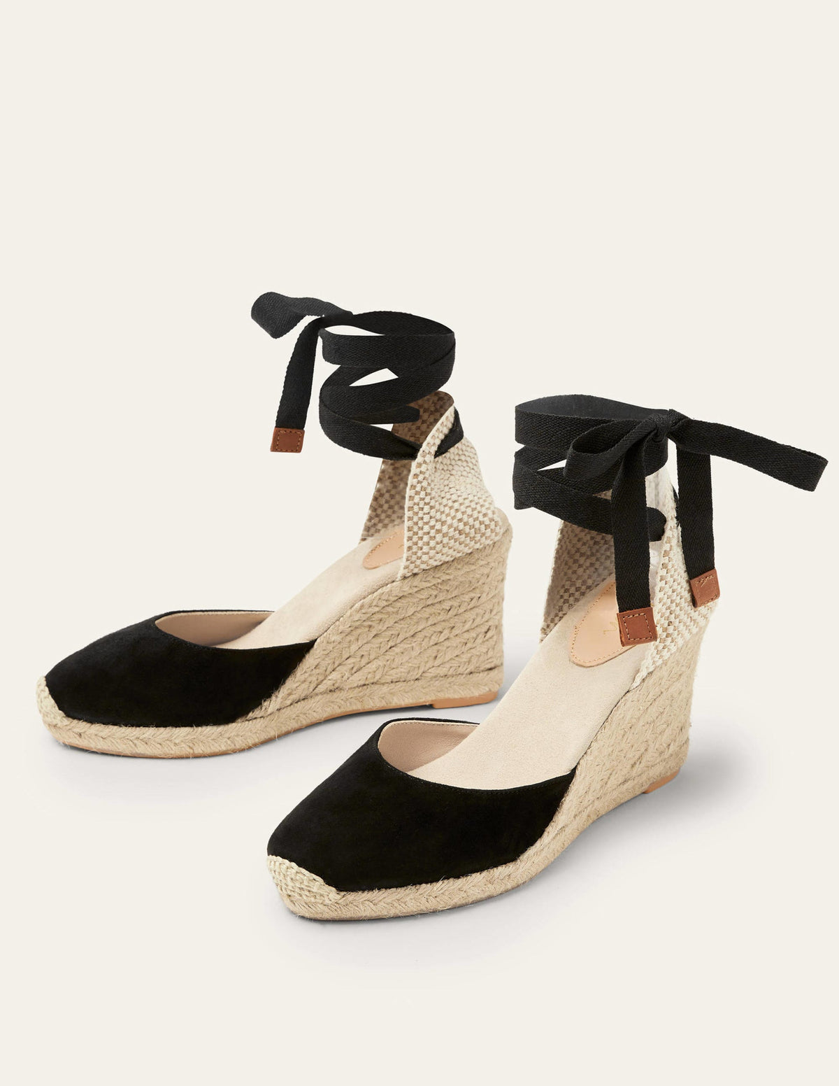 Cassie High Espadrille Wedges-Black-1