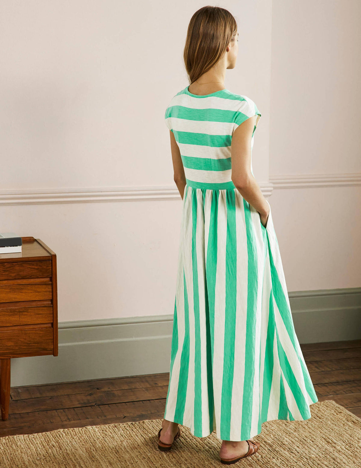Easy T-Shirt Midi Dress-Gumdrop Stripe-3