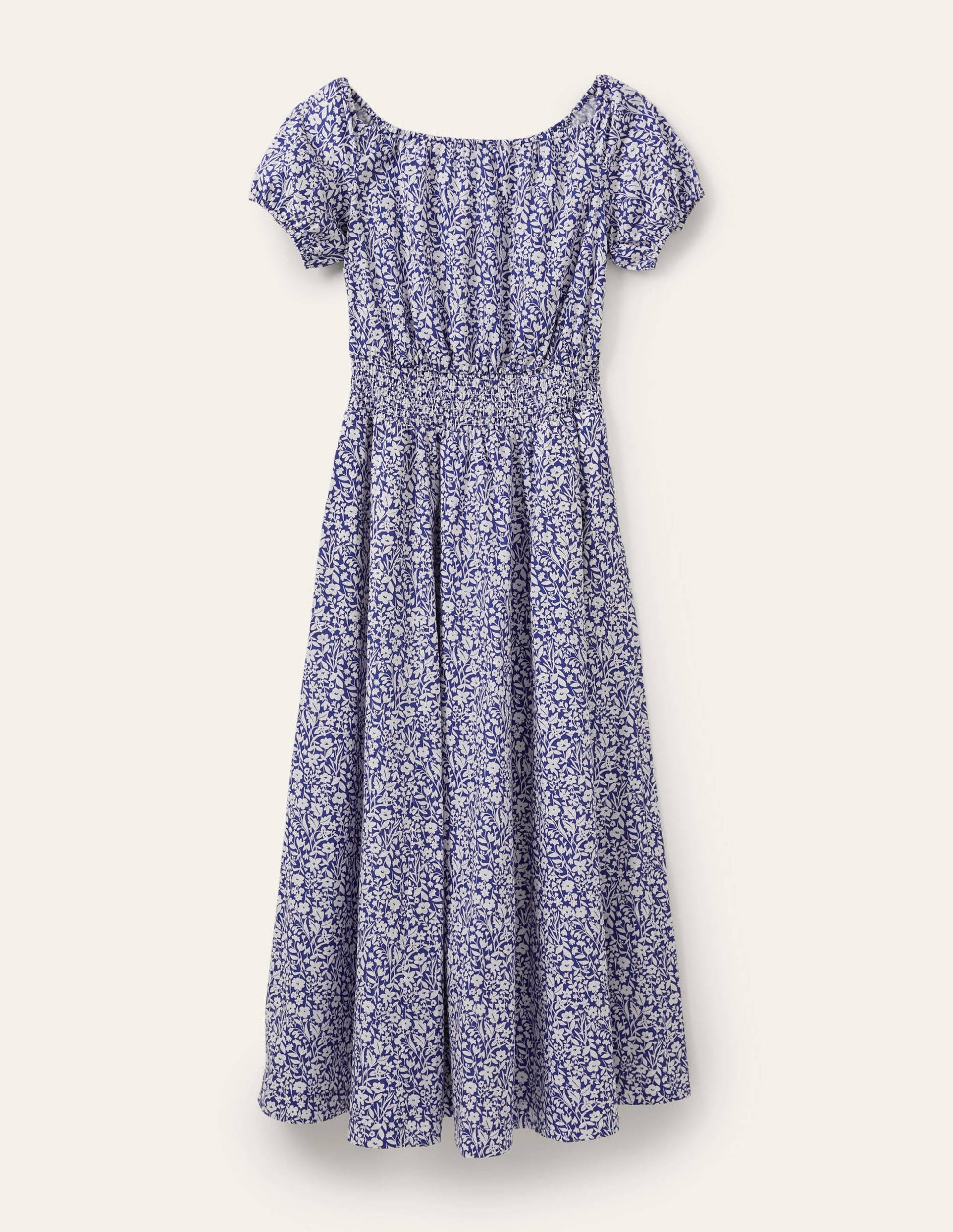 Scoop Neck Maxi Dress-Blue Floral-6