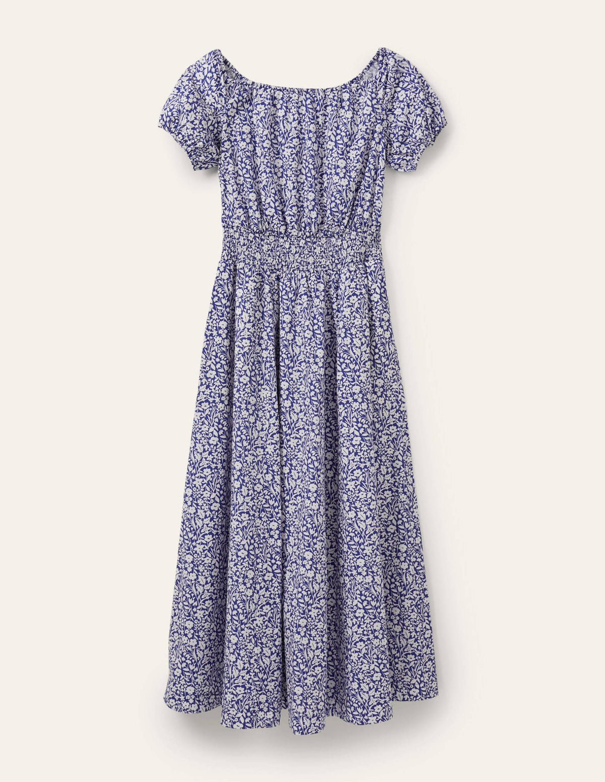 Scoop Neck Maxi Dress-Blue Floral - Image 6