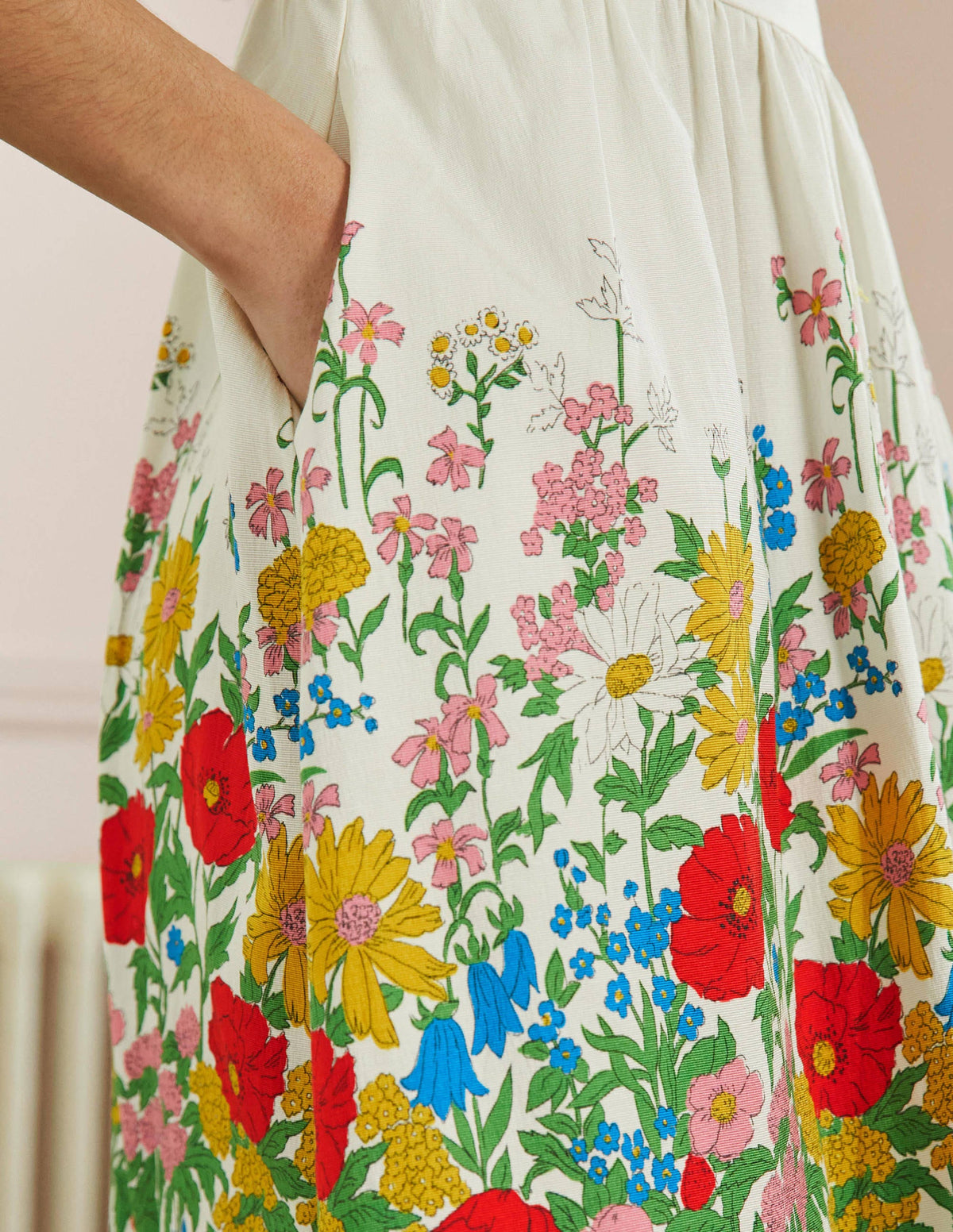 Tara Fit-and-Flare Dress-Ivory, Botanical Terrace-2