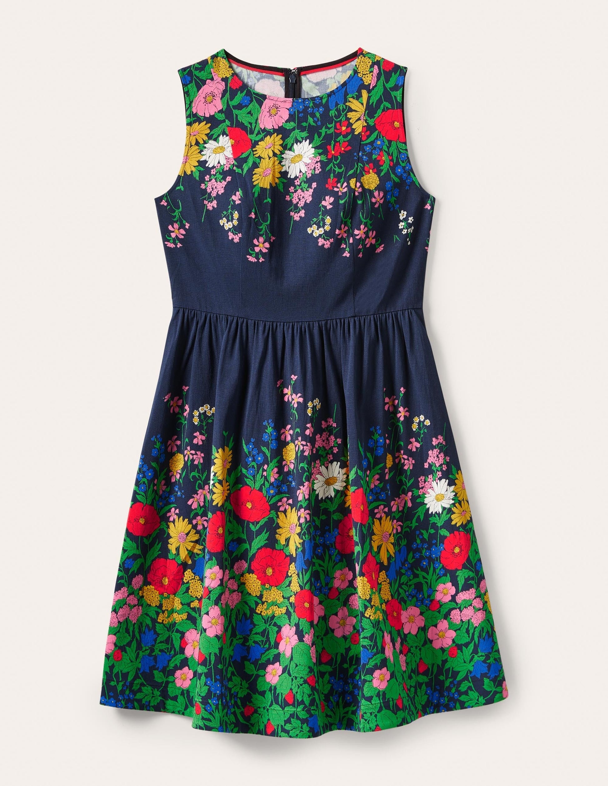 Tara Fit-and-Flare Dress-Navy, Botanical Terrace-5