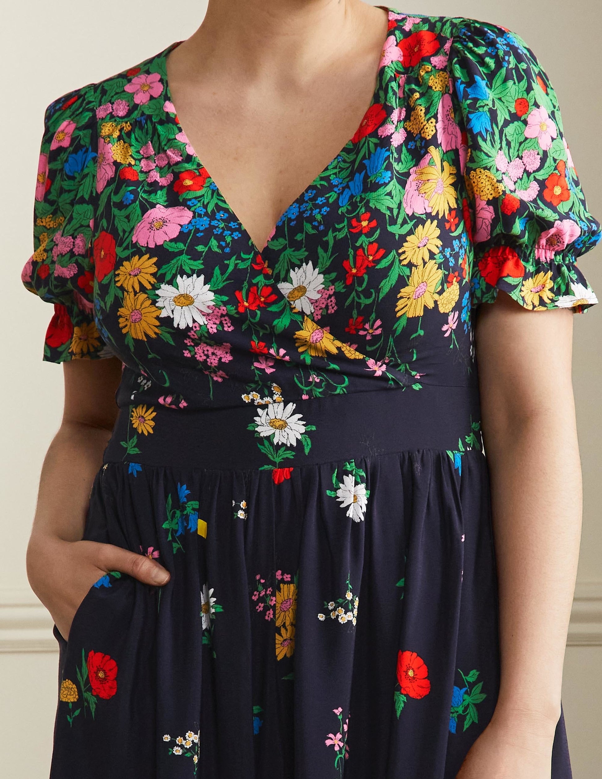 Tessa Maxi Dress-French Navy, Garden Blooms-8