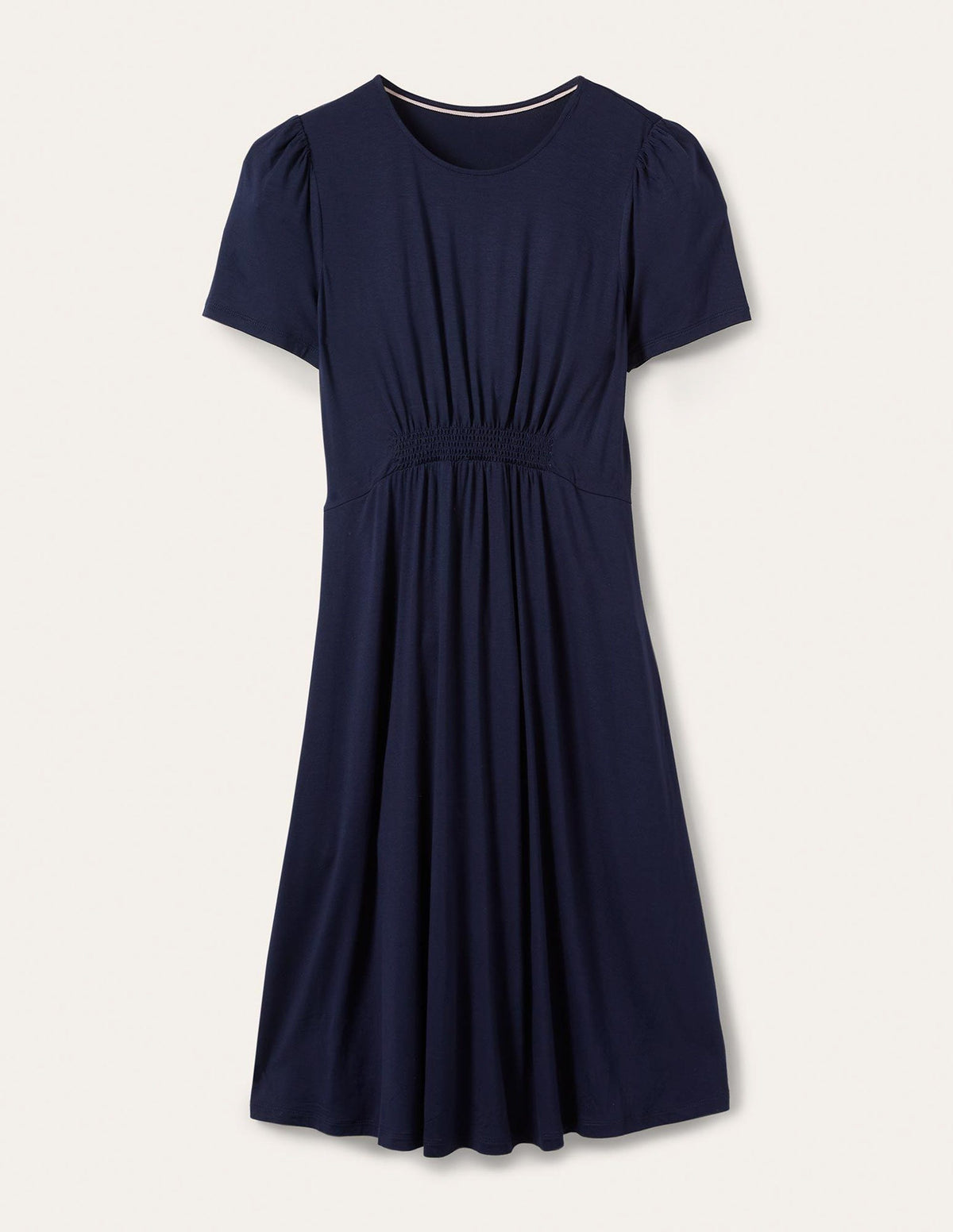 Crew Neck Jersey Dress-Navy - Image 5