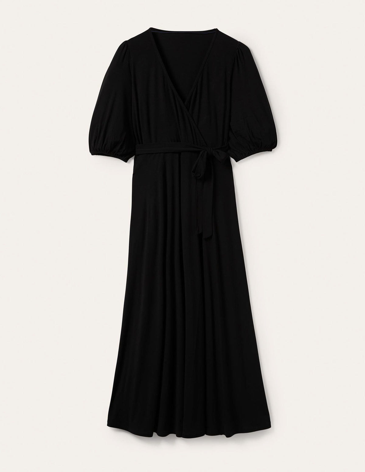 Fixed Wrap Jersey Maxi Dress-Black - Image 5