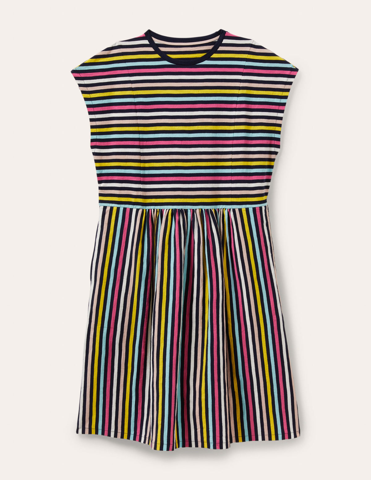Jersey T-Shirt Dress-Rainbow Stripe - Image 5
