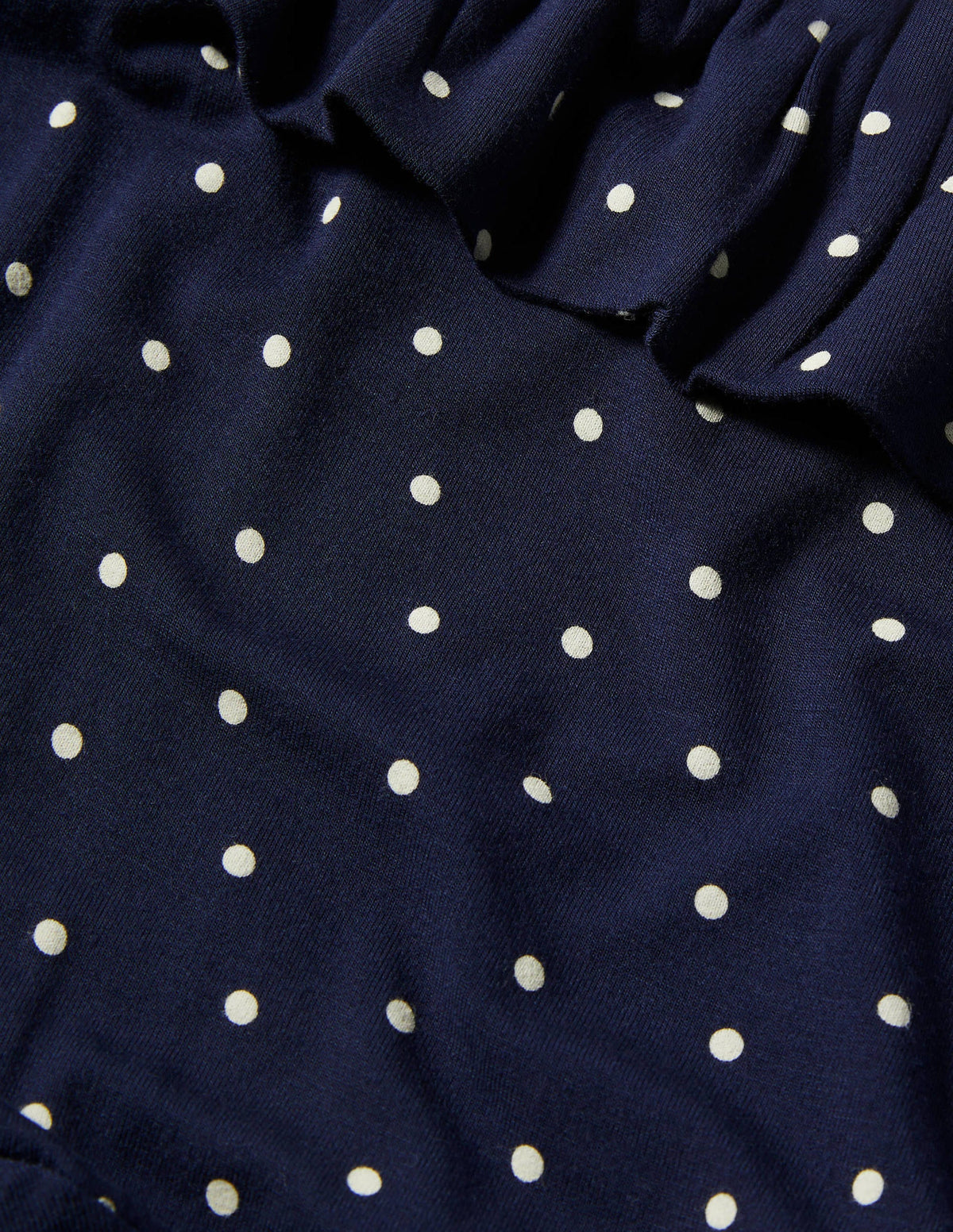 Ruffle Neck Jersey Midi Dress-French Navy, Pin Dot - Image 4