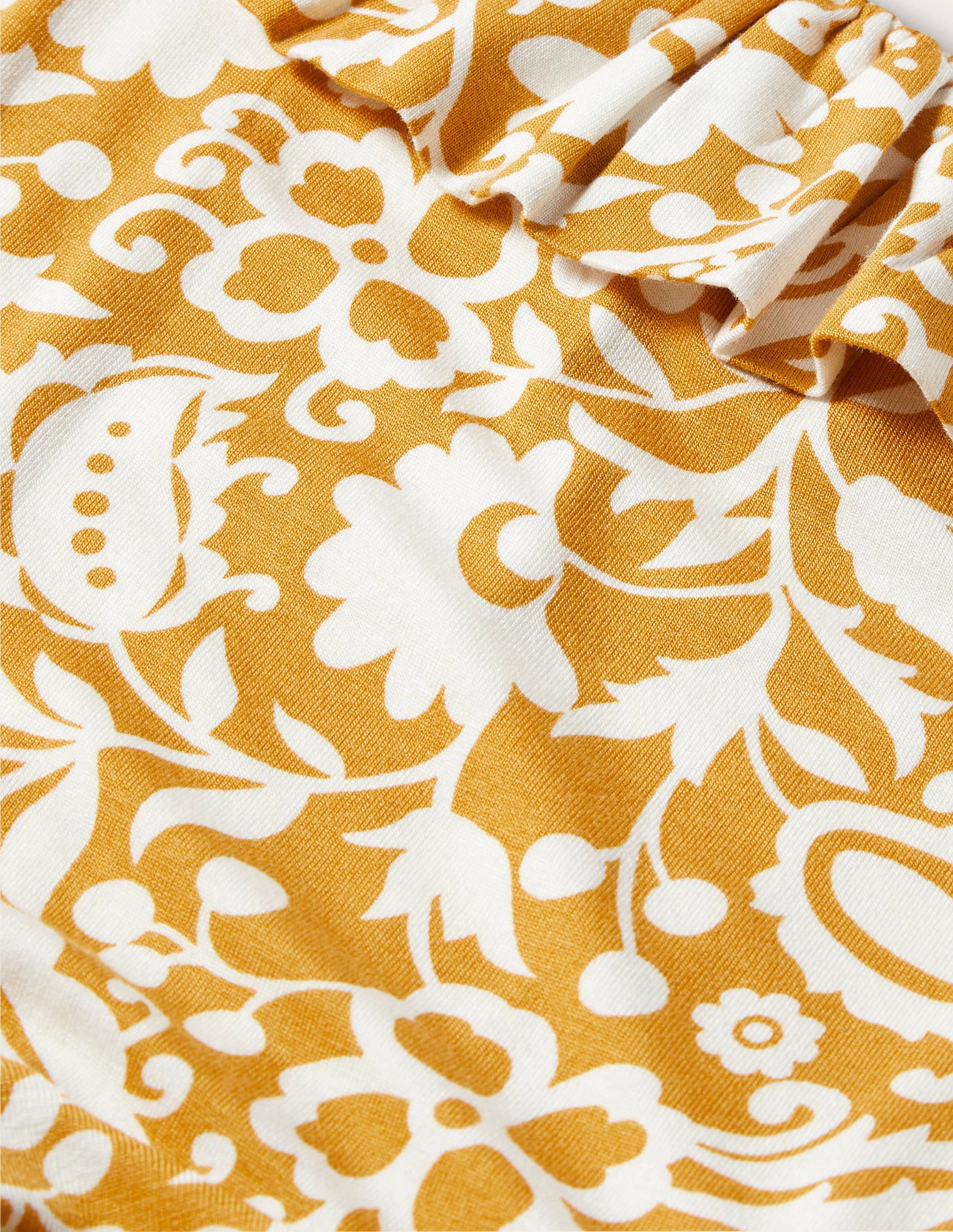 Ruffle Neck Jersey Midi Dress-Brioche, Oriental Paradise - Image 5