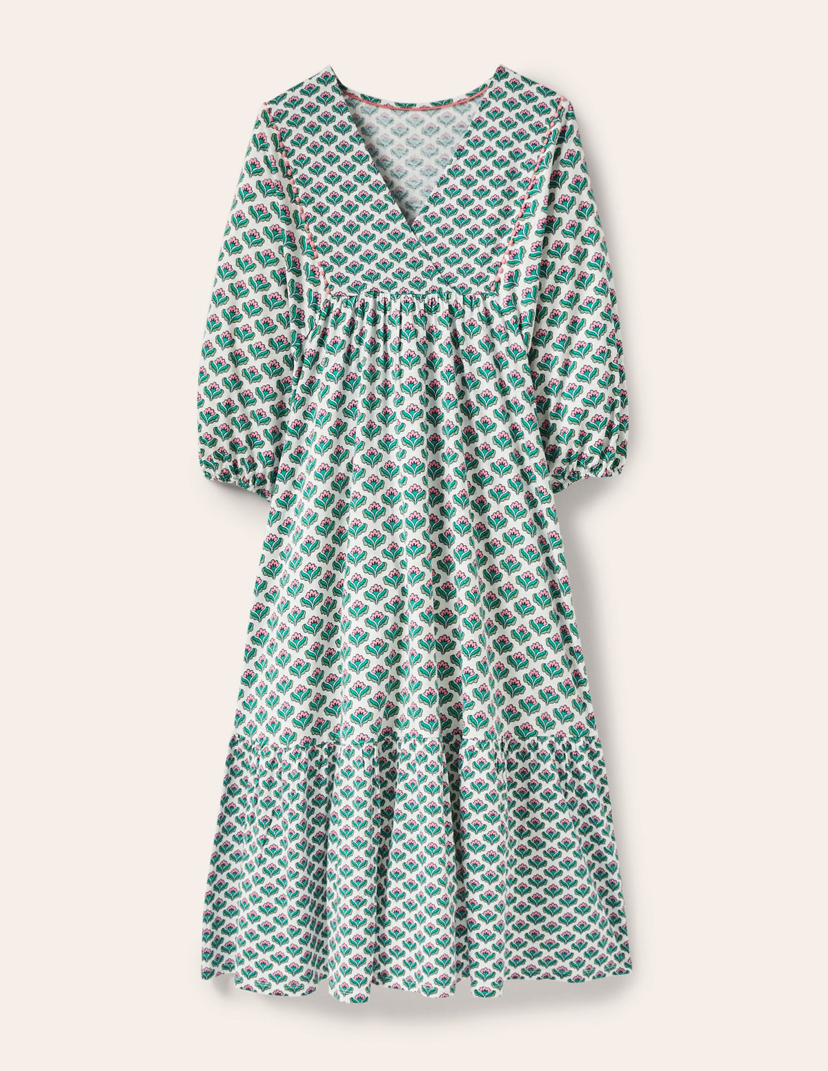Anita Jersey Midi Dress-Ivy, Oriental Bud - Image 5