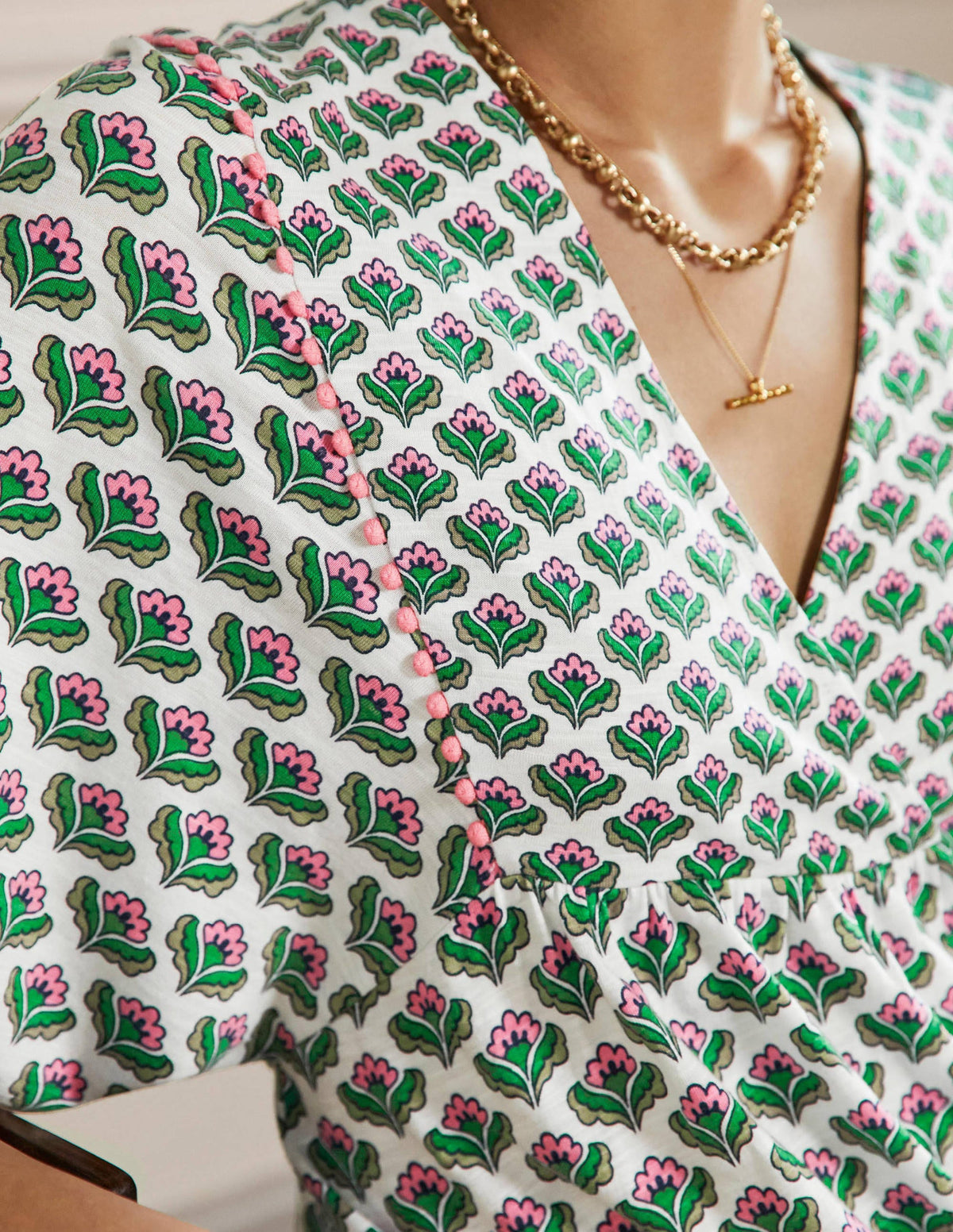 Anita Jersey Midi Dress-Ivy, Oriental Bud - Image 2