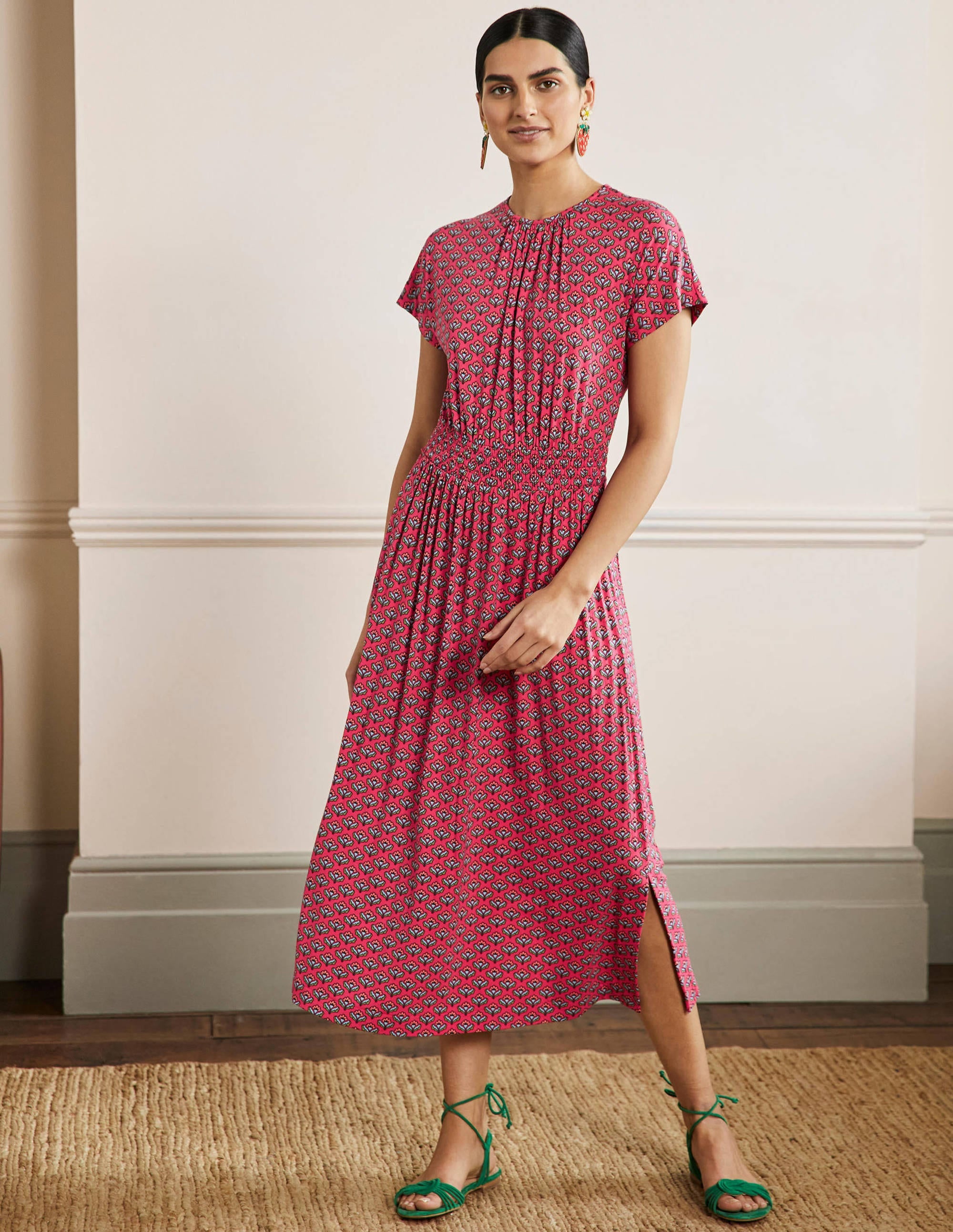 Jersey Midi Dress-Radish Geo - Image 1