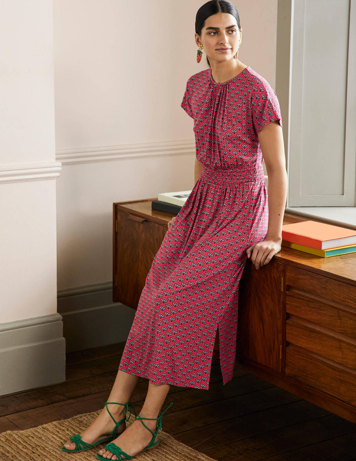 Jersey Midi Dress-Radish Geo-4