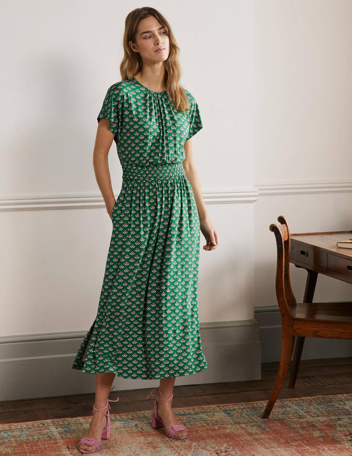 Jersey Midi Dress-Highland Geo - Image 1