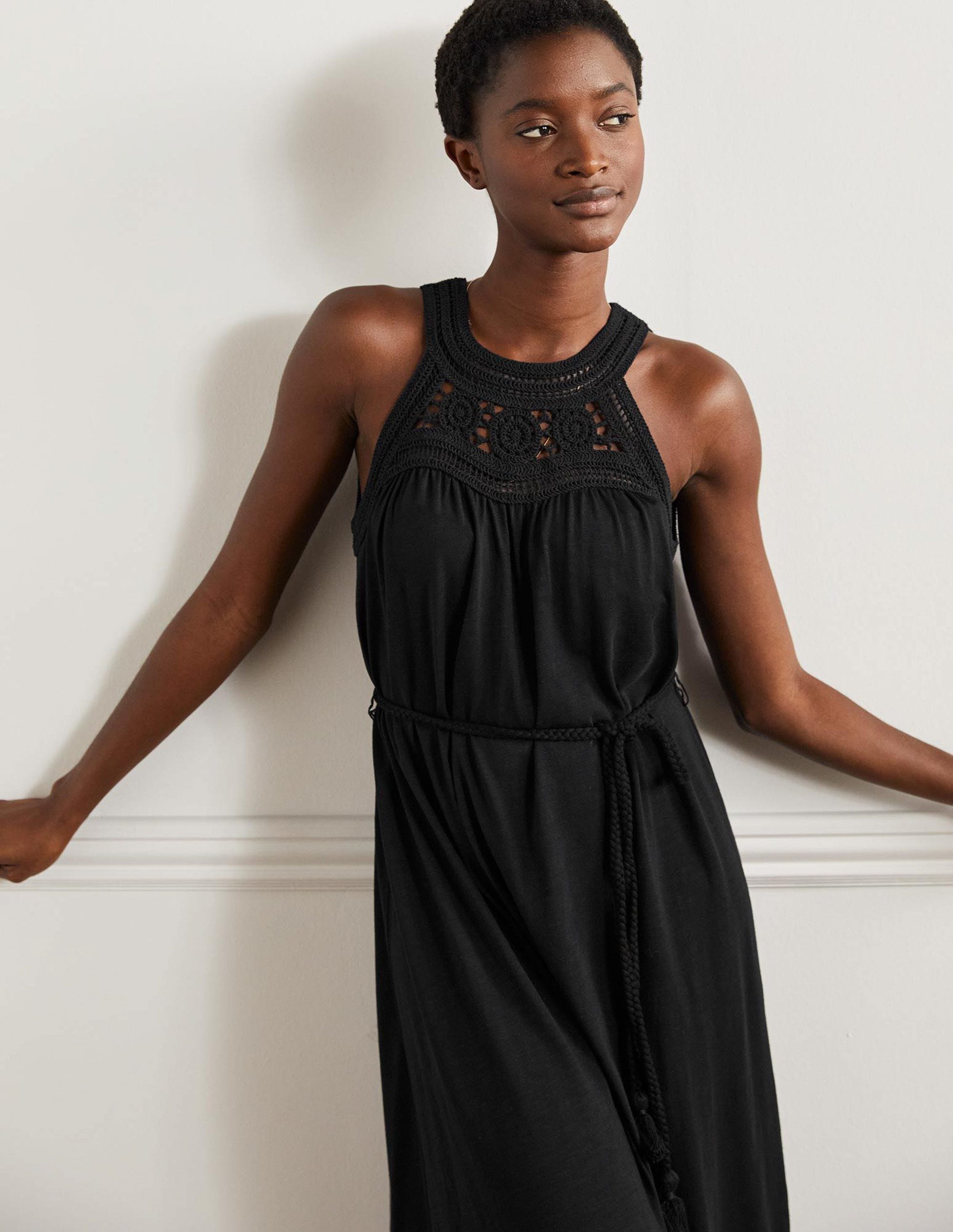 Anais Jersey Midi Dress-Black - Image 4
