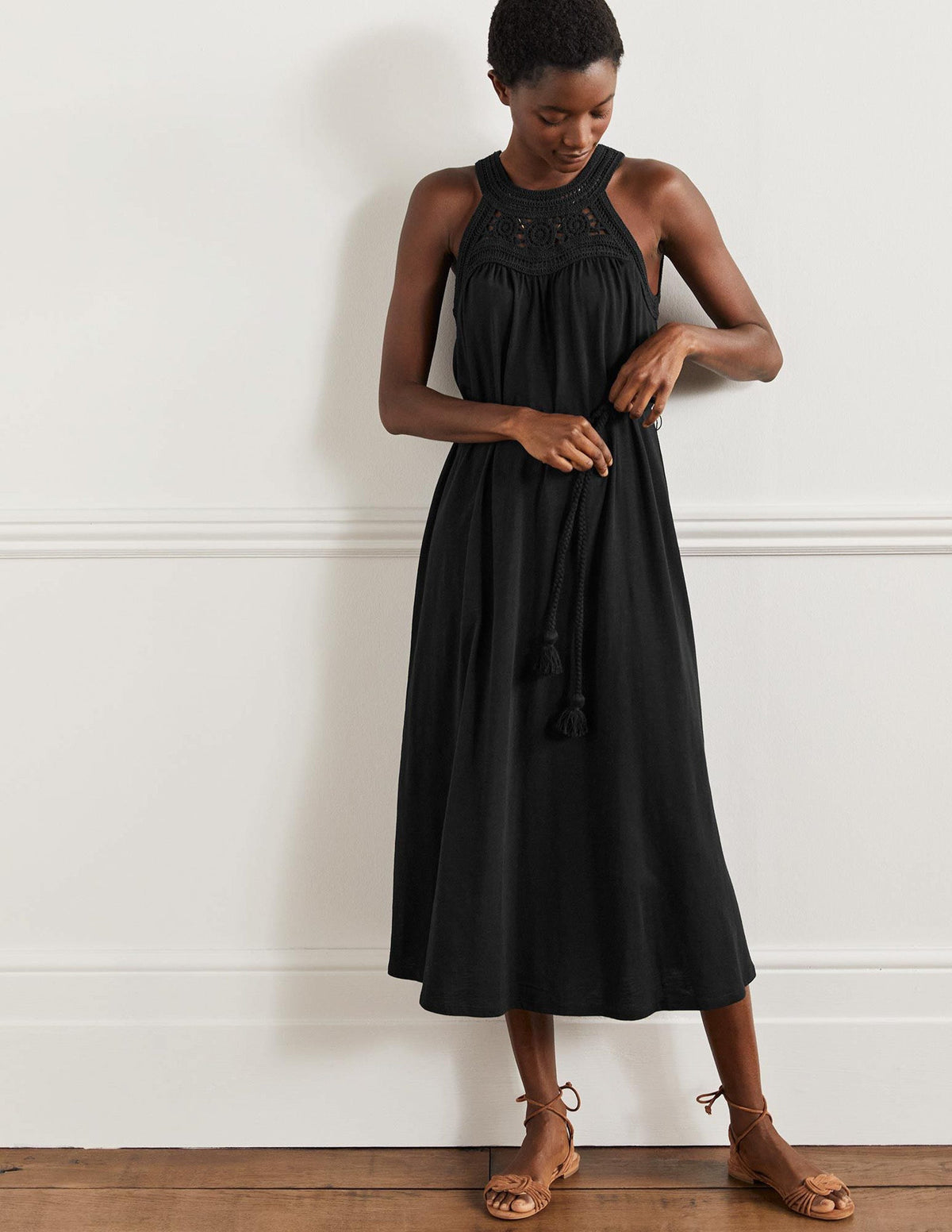 Anais Jersey Midi Dress-Black - Image 5