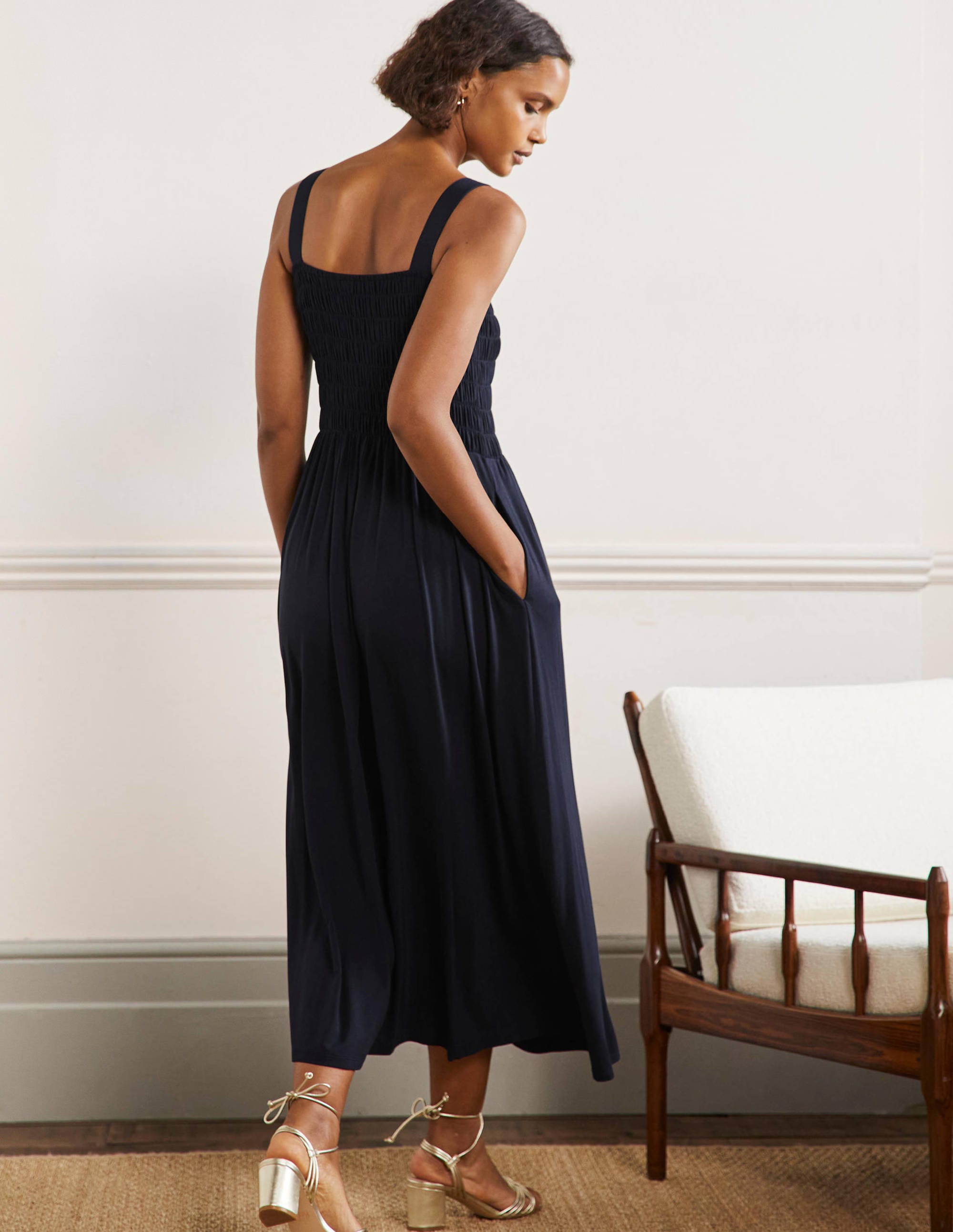 Peggy Jersey Maxi Dress-Navy - Image 3