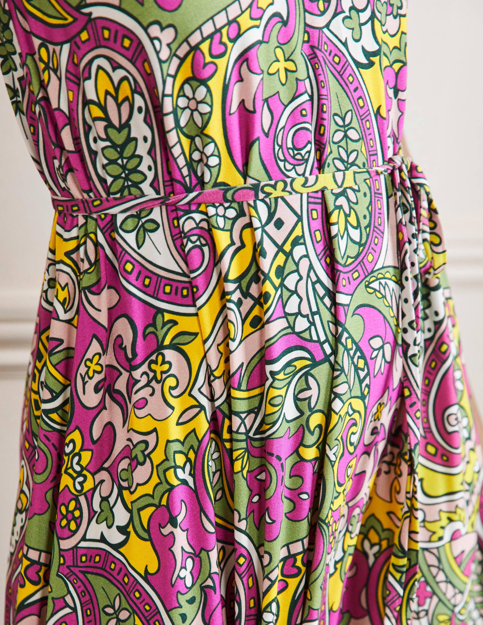V-Neck Jersey Maxi Dress-Multi, Paisley Horizon - Image 2