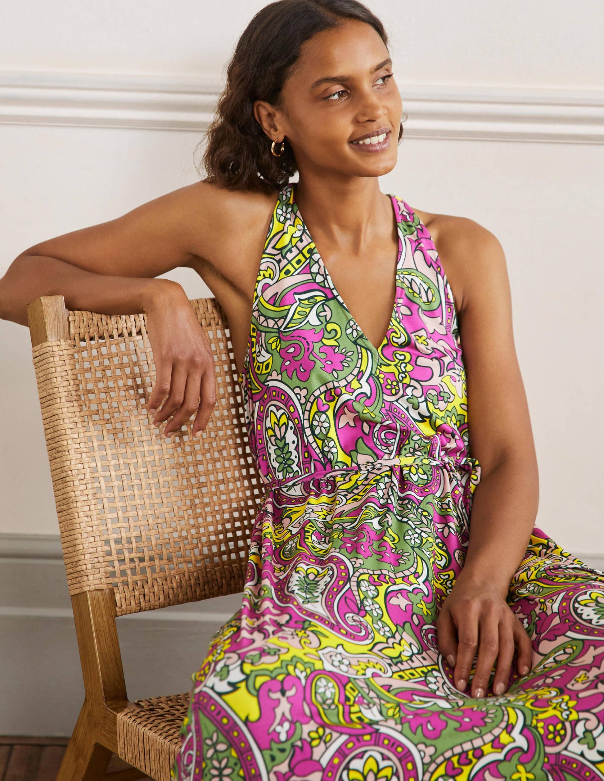 V-Neck Jersey Maxi Dress-Multi, Paisley Horizon-4