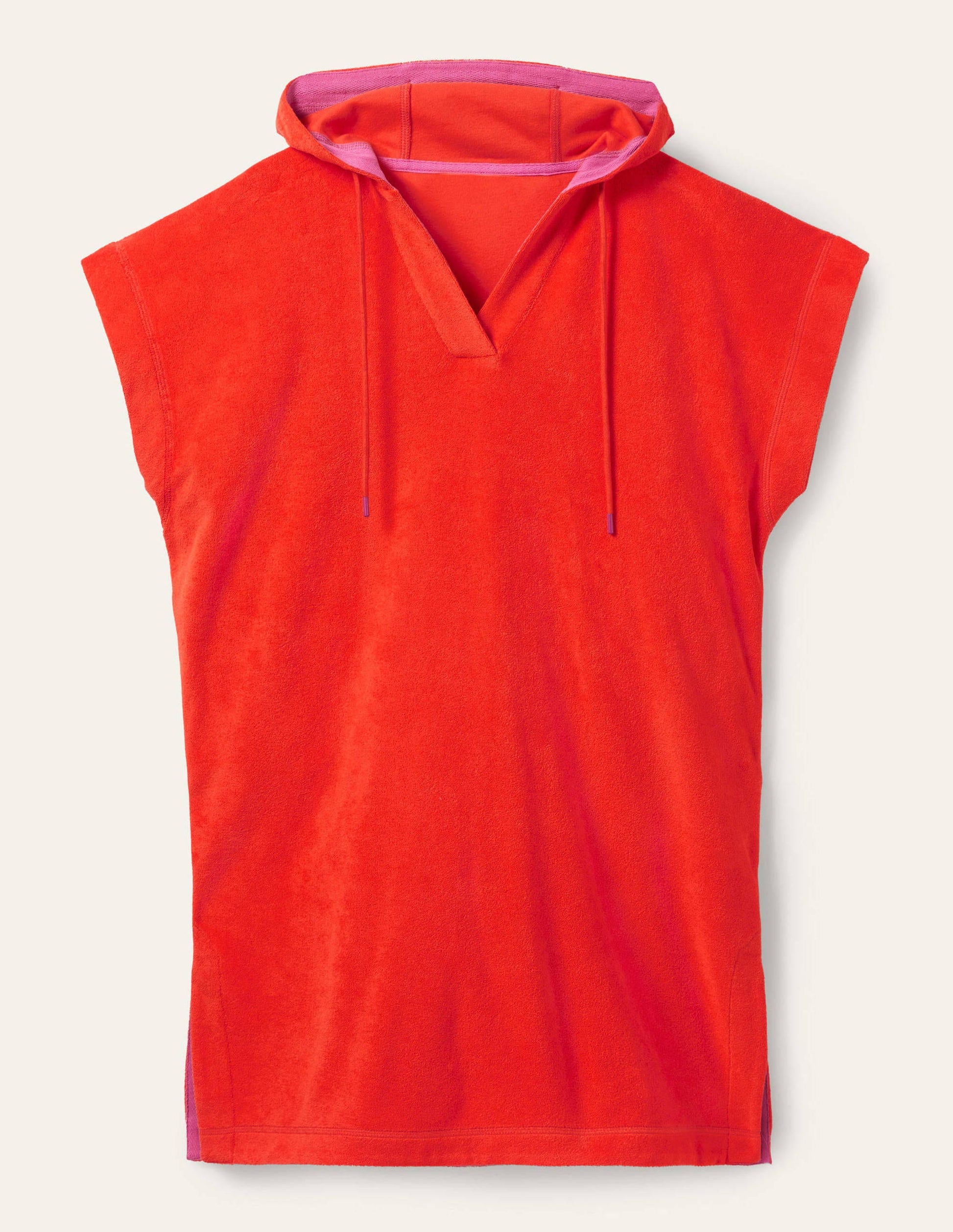 Erica Hooded Towelling Dress-Papaya-6