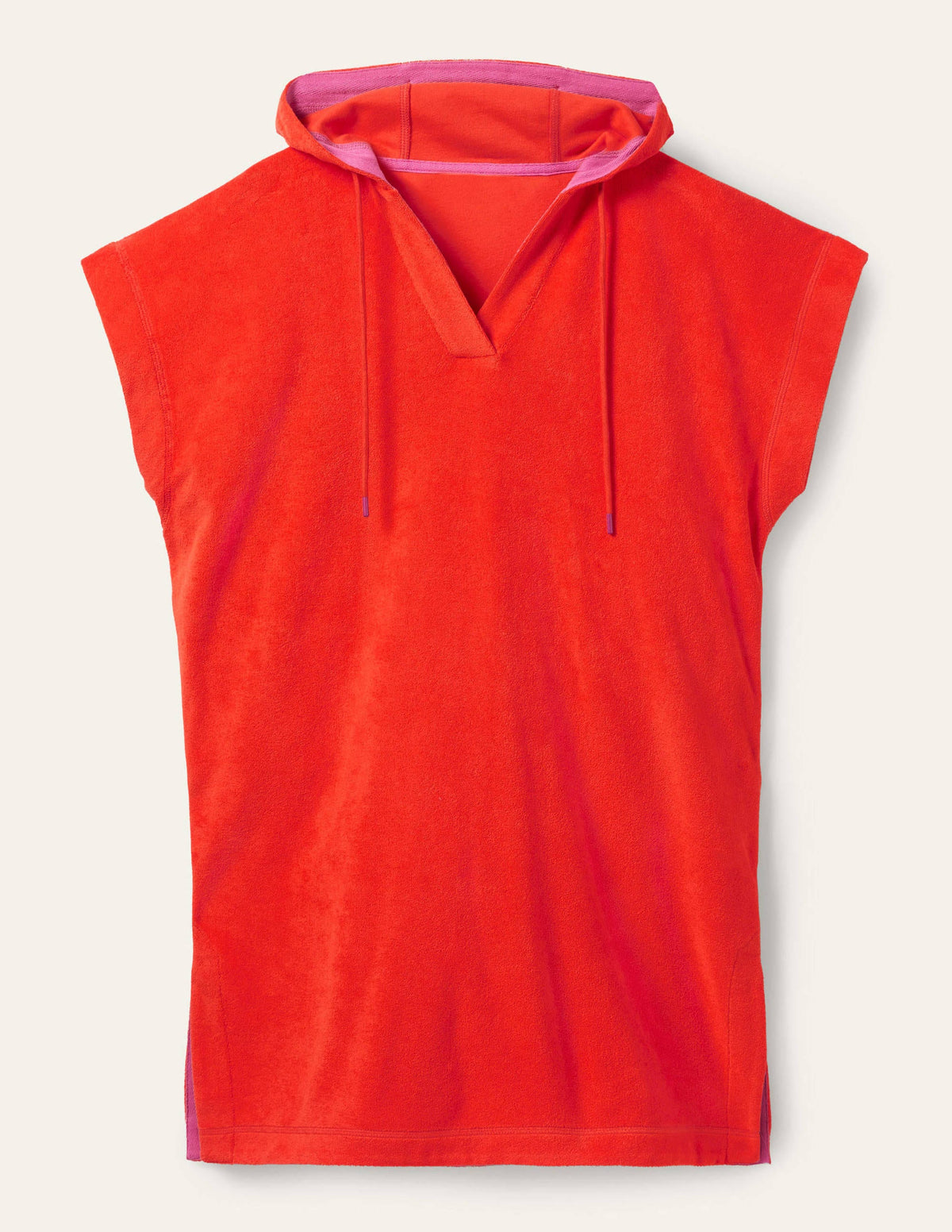 Erica Hooded Towelling Dress-Papaya - Image 6
