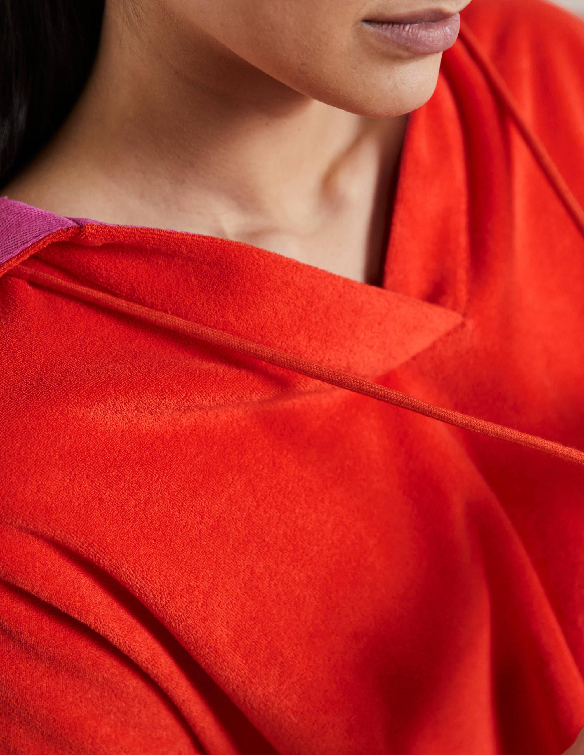 Erica Hooded Towelling Dress-Papaya - Image 5