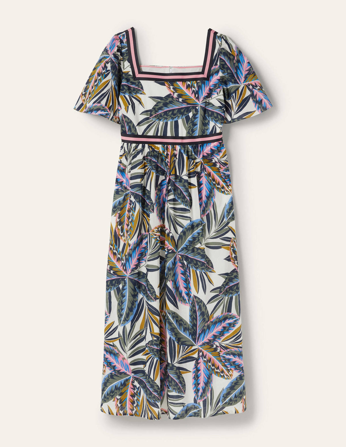 Stripe Detail Maxi Dress-Multi, Exotic Leaves-6