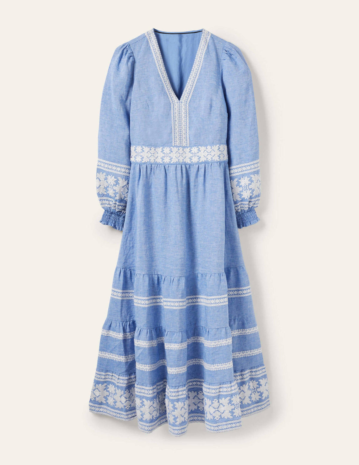 Nadia Embroidered Maxi Dress-Chambray - Image 6