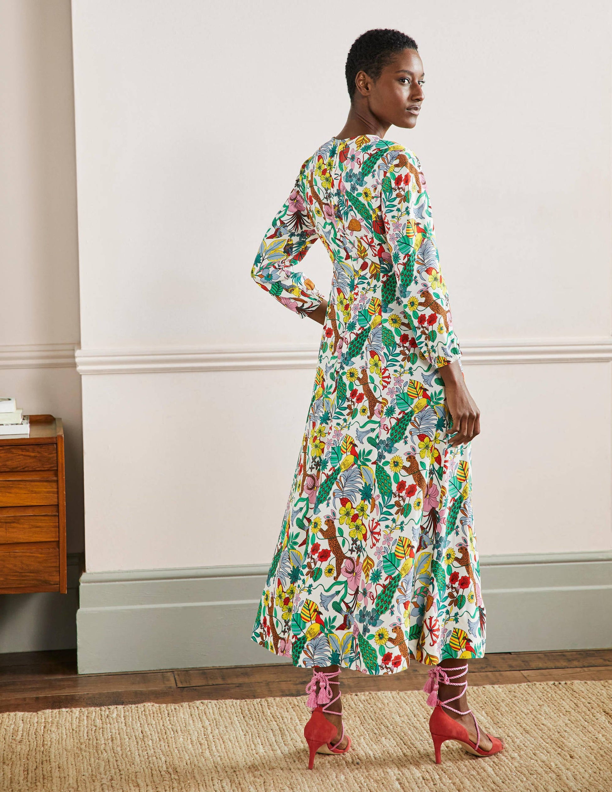 Crew Neck Maxi Dress-Multi, Exotic Paradise-3