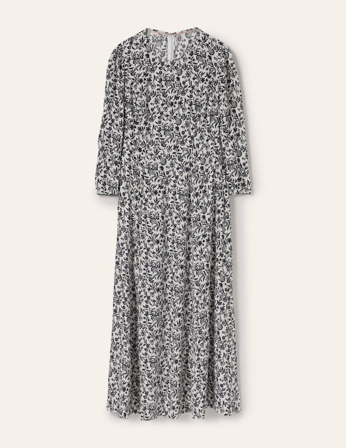 Crew Neck Maxi Dress-Navy, Flora Charm-11