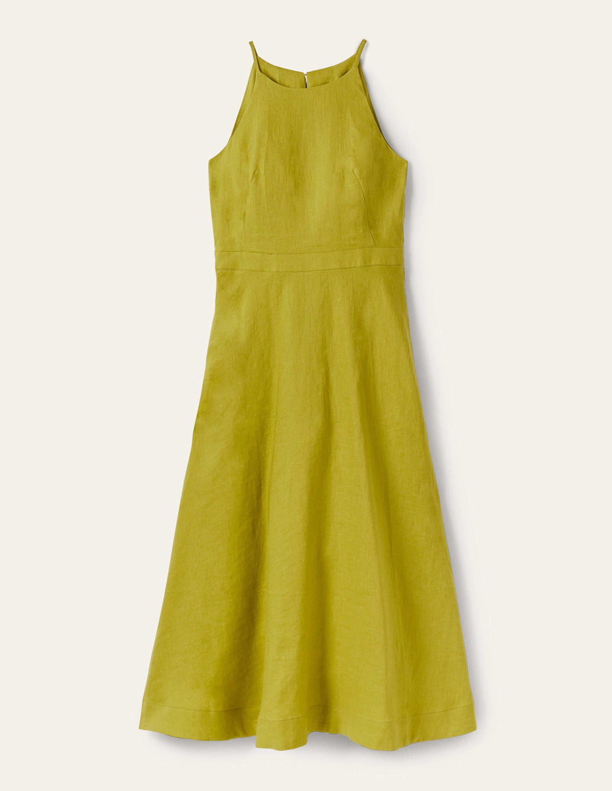 Halterneck Linen Midi Dress-Starfruit-7