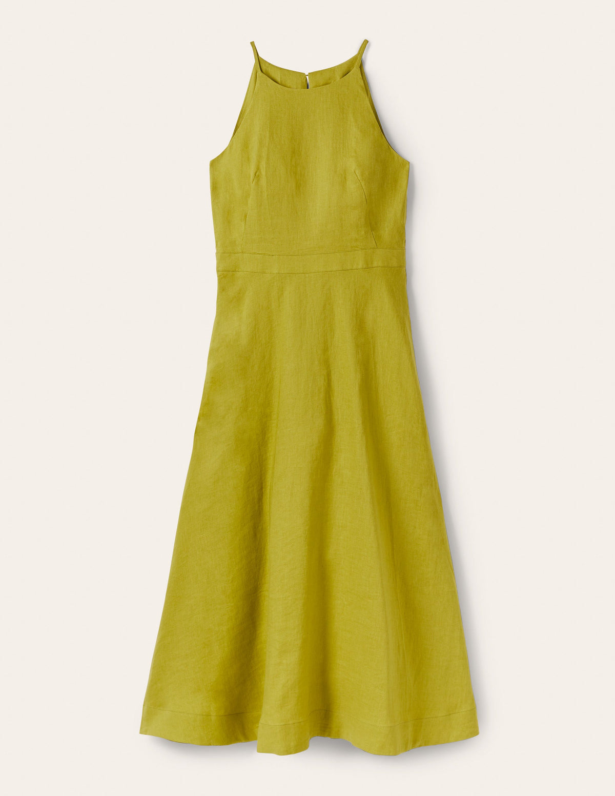 Halterneck Linen Midi Dress-Starfruit - Image 8