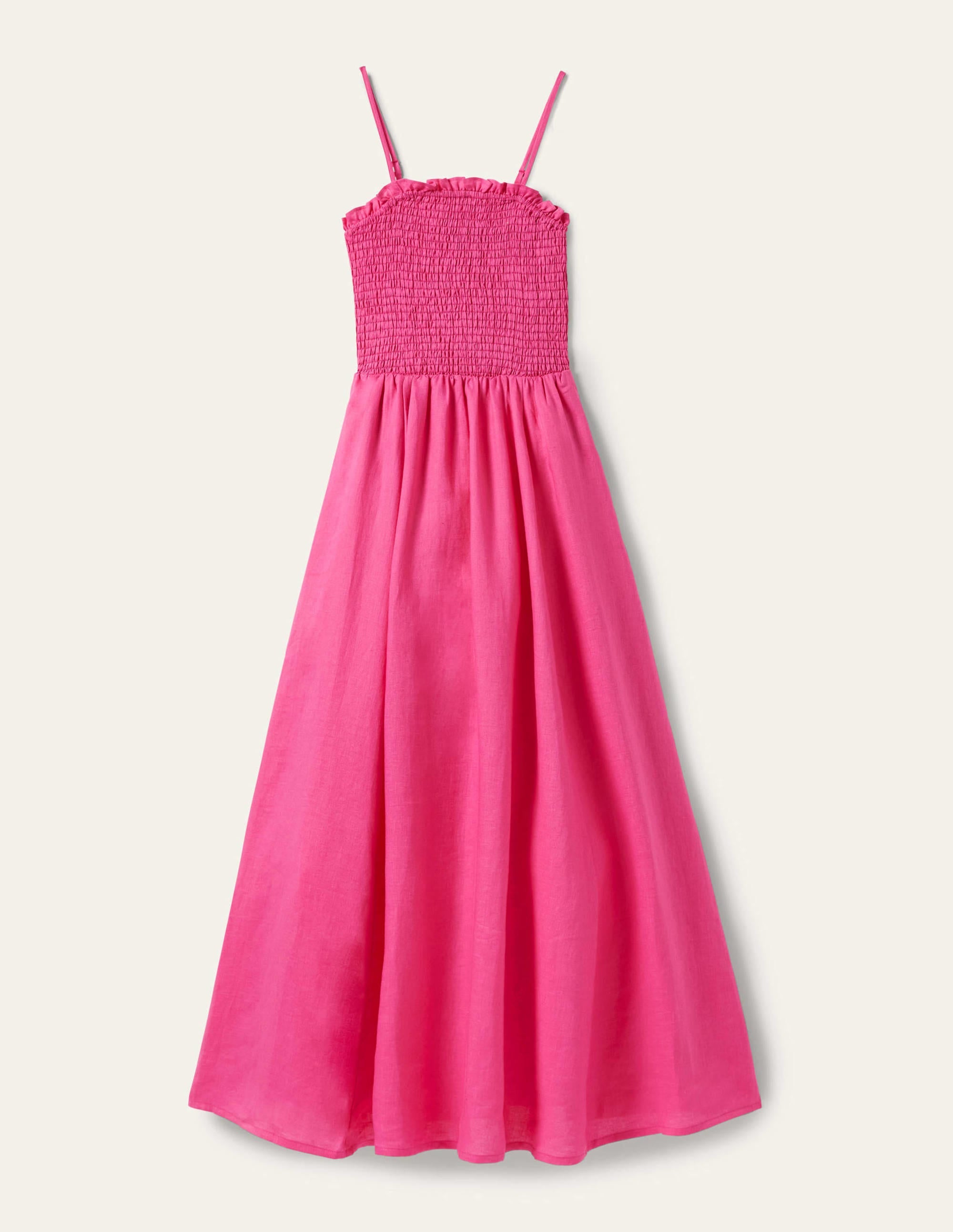 Strapless Linen Midi Dress-Pop Pansy - Image 6