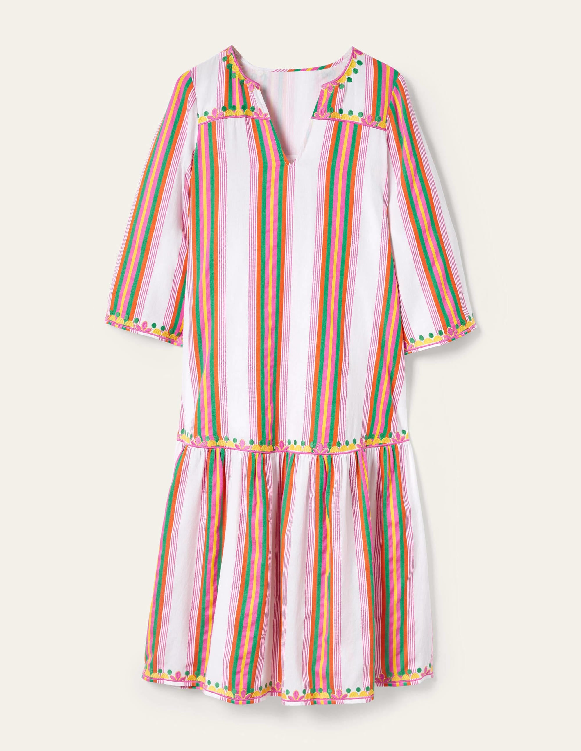 Easy Tiered Maxi Dress-Tropical Woven Rainbow Stripe - Image 8