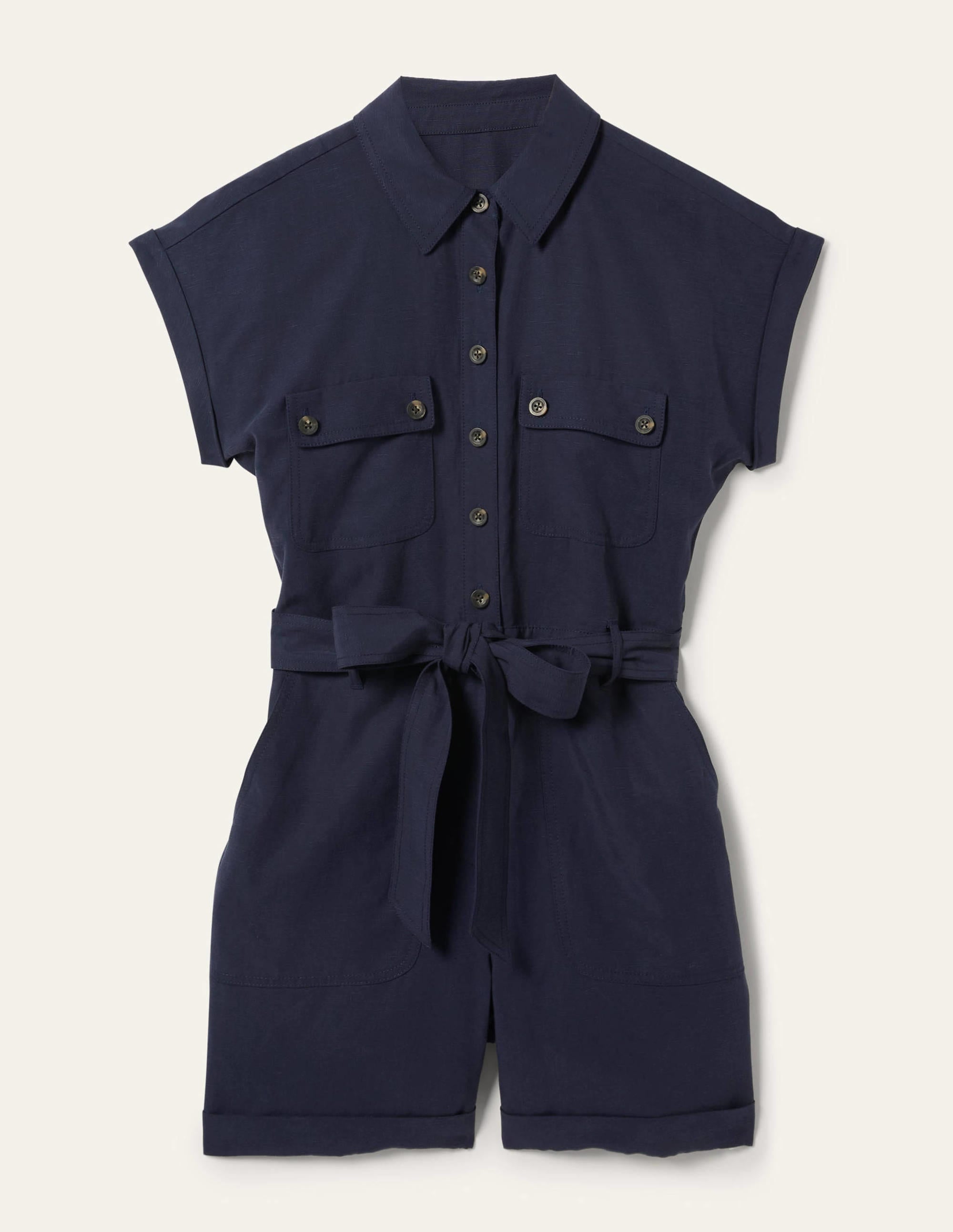 Pocket Detail Romper-NAVY - Image 6