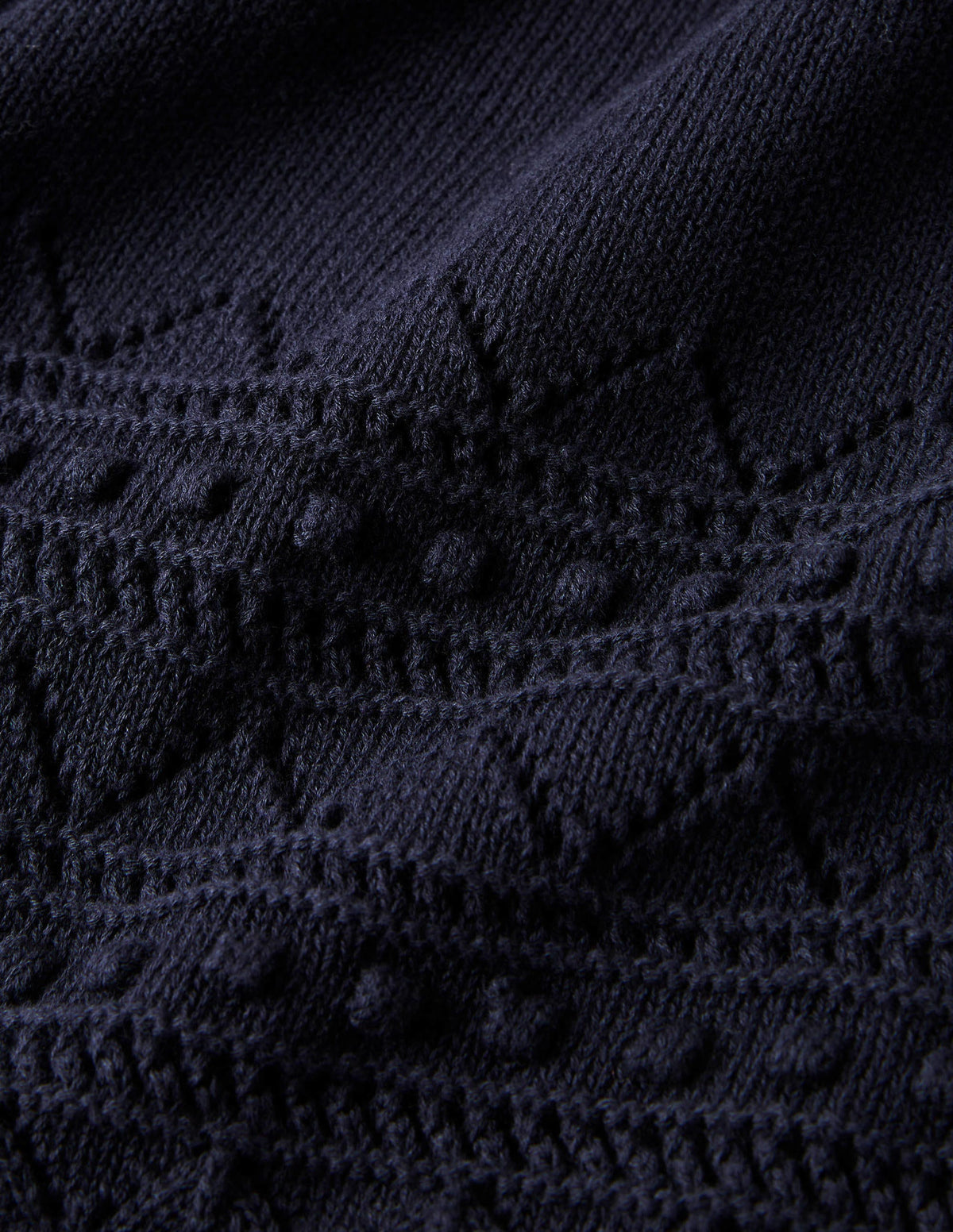 Wide Sleeve Knitted Dress-Navy-7