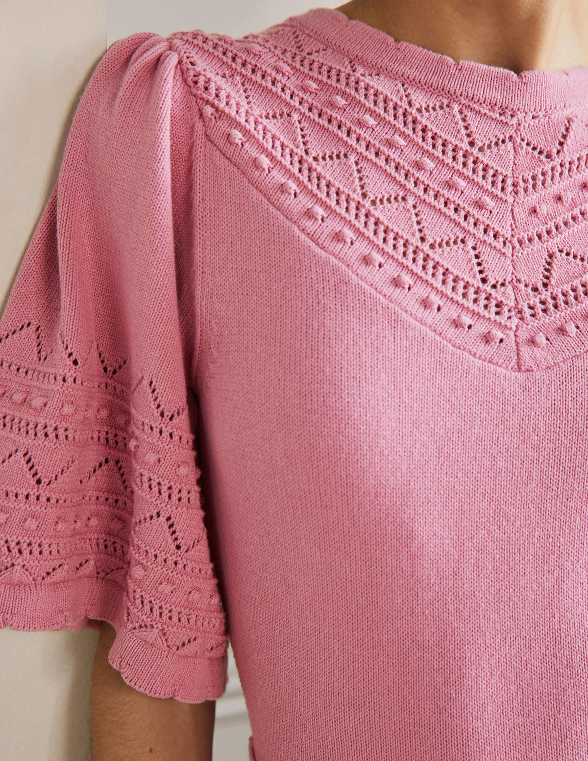 Wide Sleeve Knitted Dress-Formica Pink - Image 2