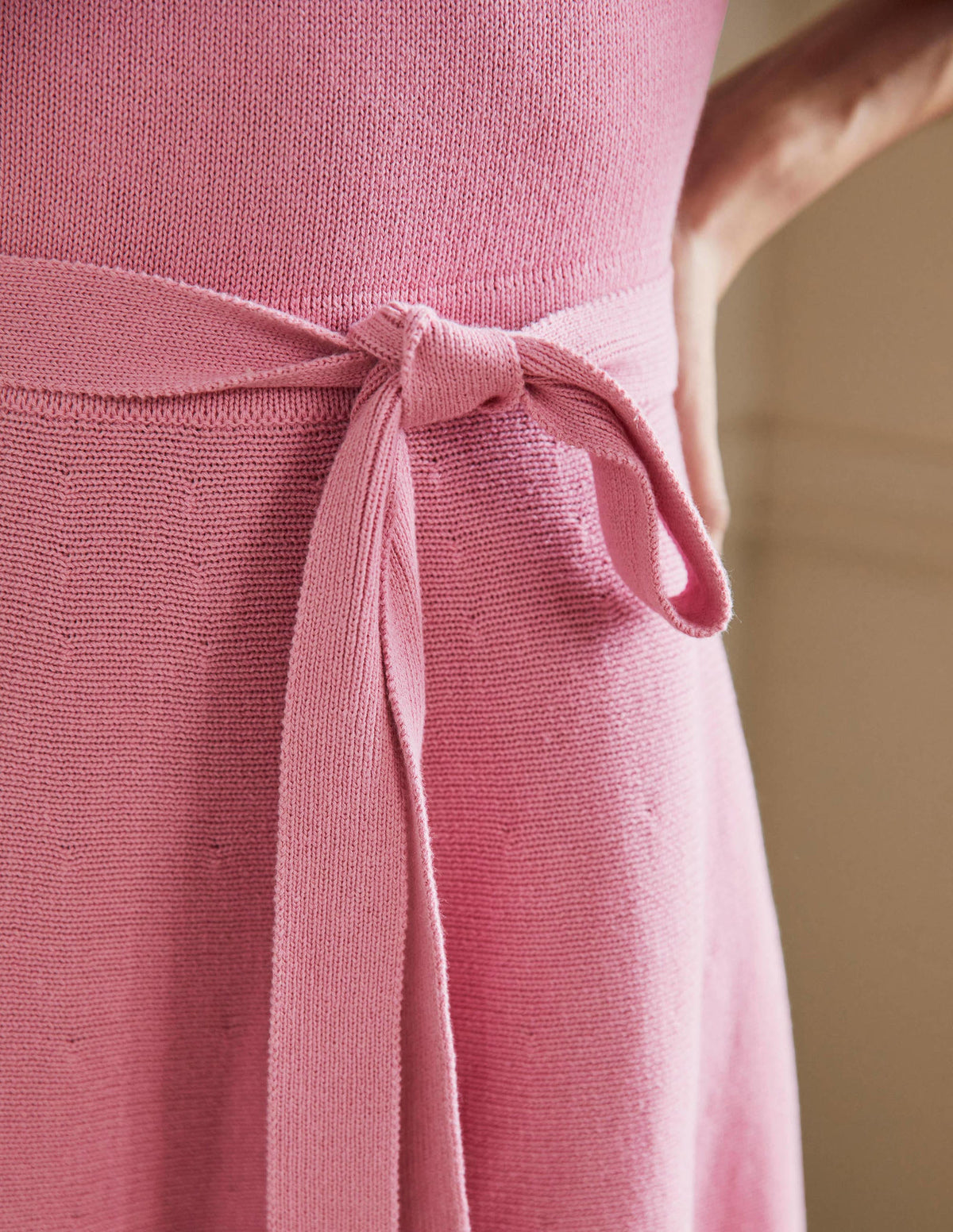 Wide Sleeve Knitted Dress-Formica Pink-5