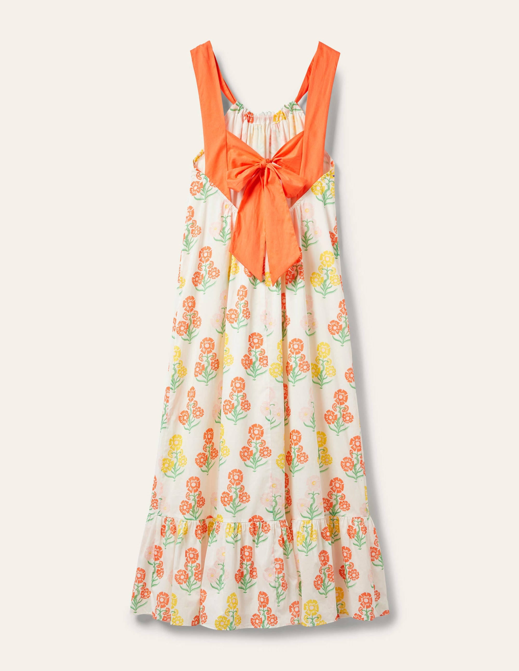 Nadine Tie Back Maxi  Dress-Molly Mahon Flower Woodblock - Image 12