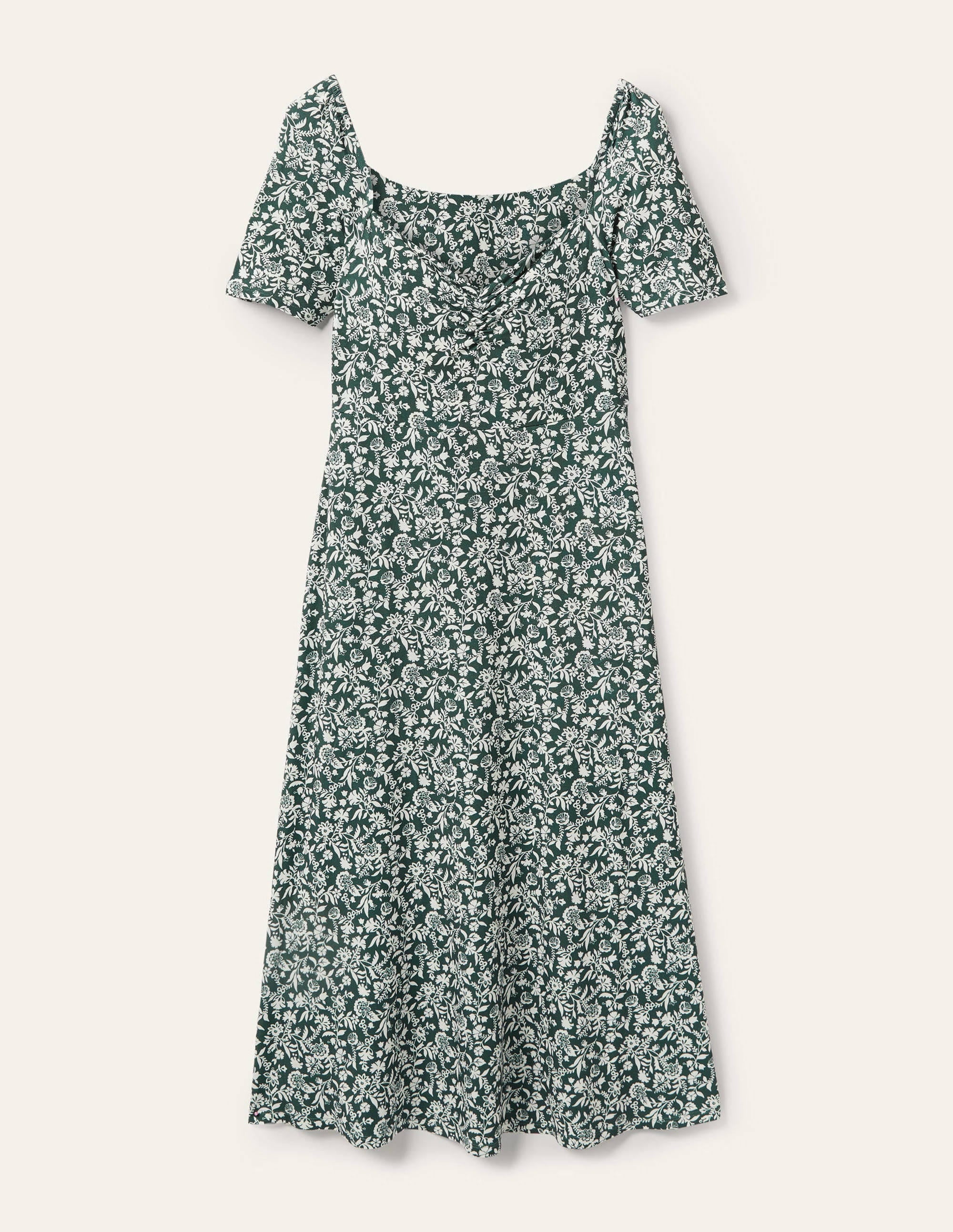 Sweetheart Jersey Midi Dress-Trekking Green, Flora Charm - Image 6
