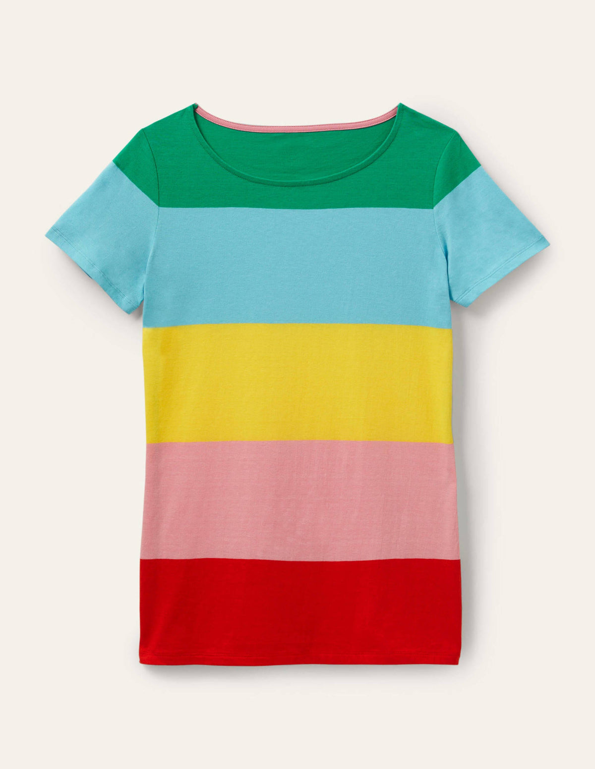 Short Sleeve Breton T-Shirt-Rainbow Wide Stripe-5