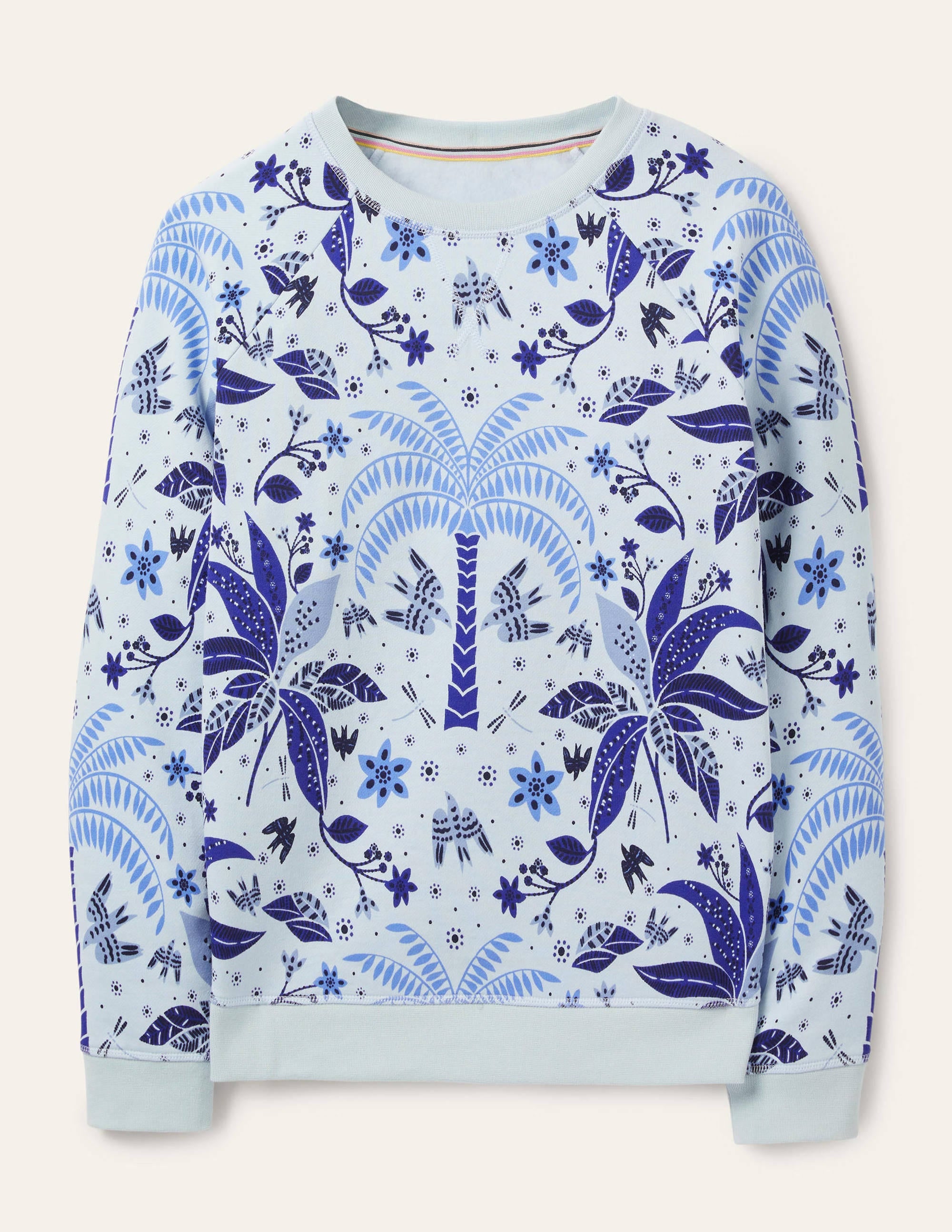 Printed Cotton Sweatshirt-Blue, Oriental Cascade - Image 5